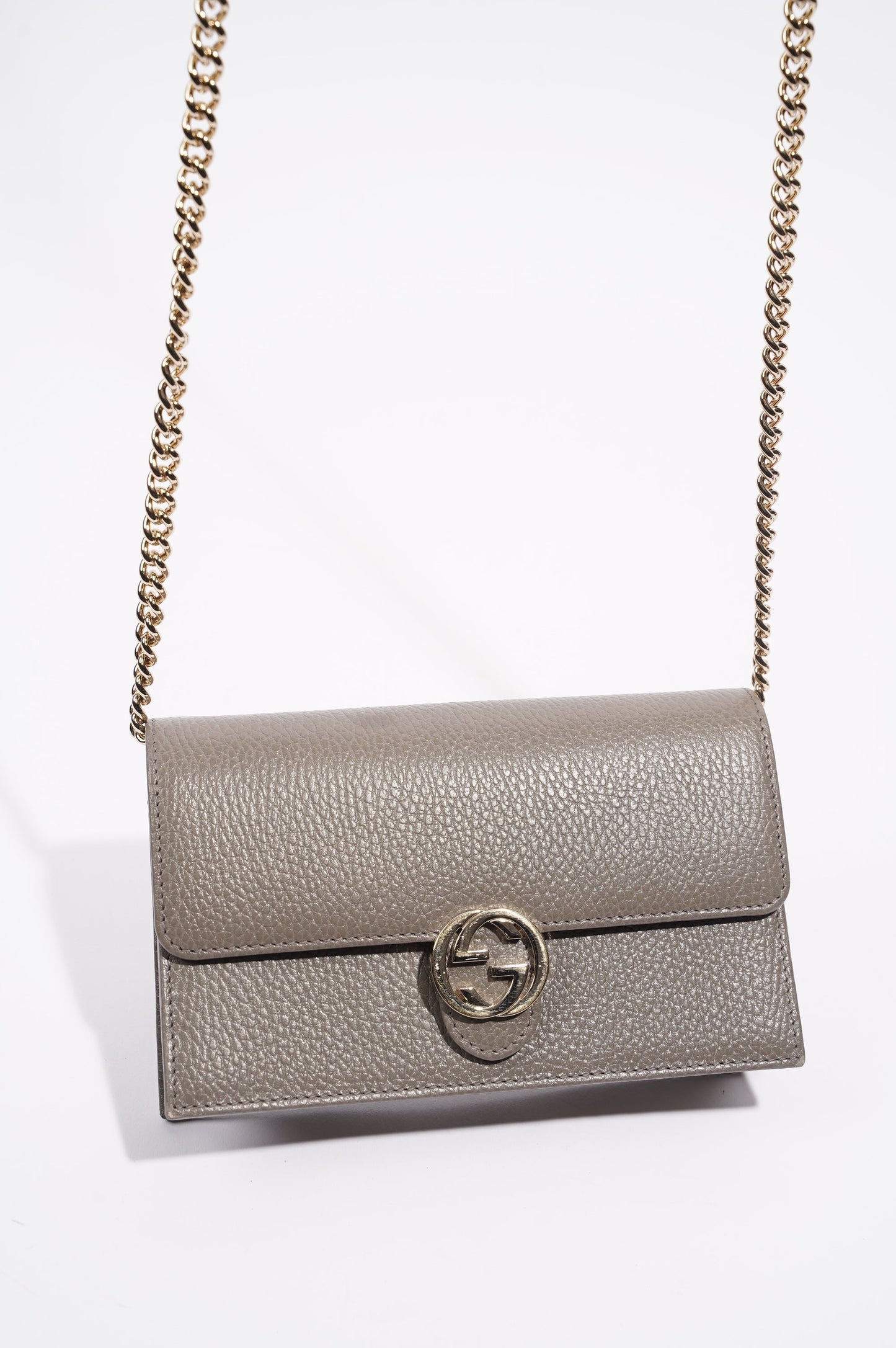 Gucci Womens Interlocking Chain Bag Grey