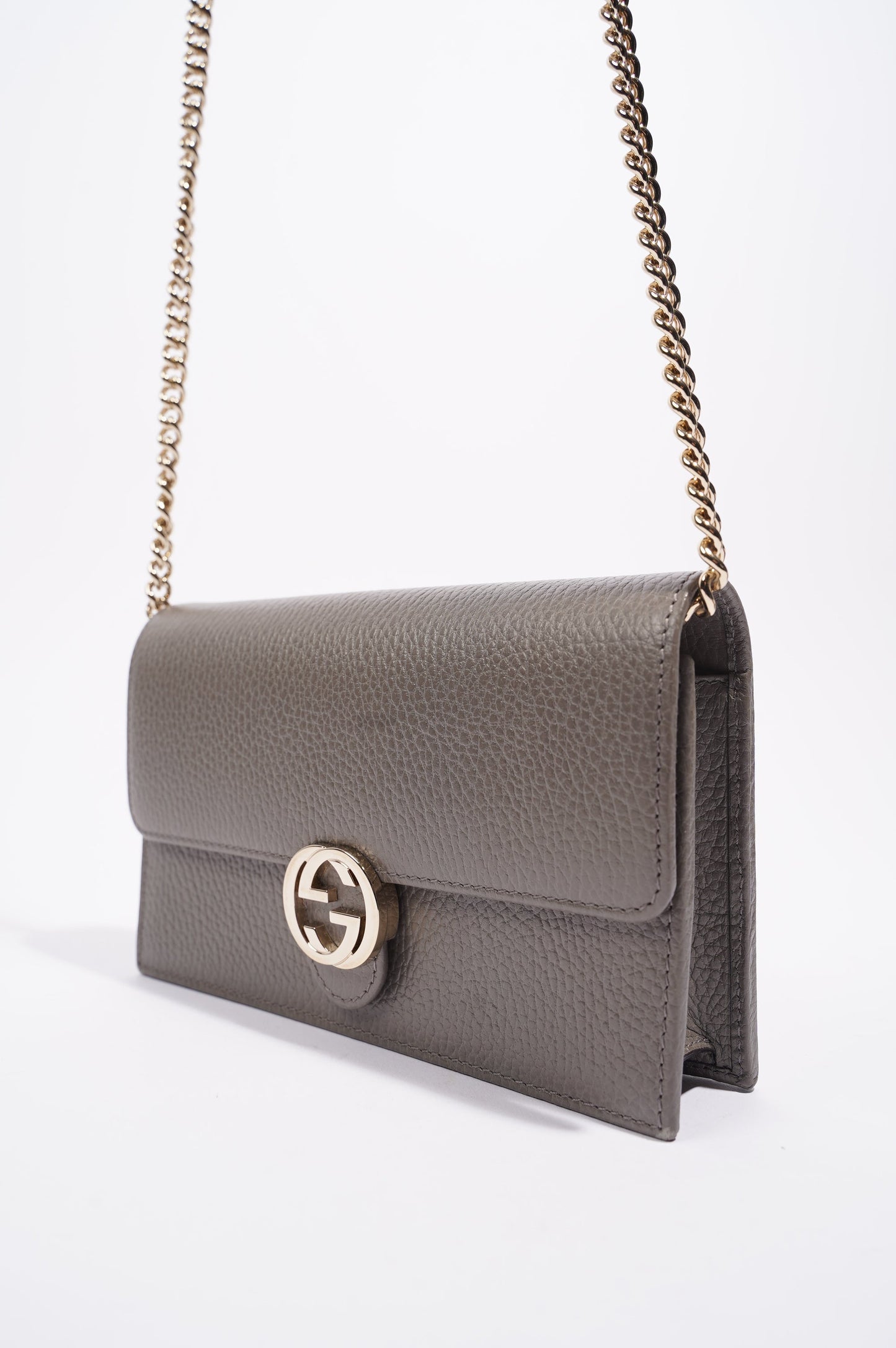 Gucci Womens Interlocking Chain Bag Grey