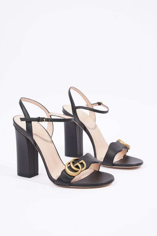 Gucci Womens Marmont Sandal Black / Gold EU 37 / UK 4