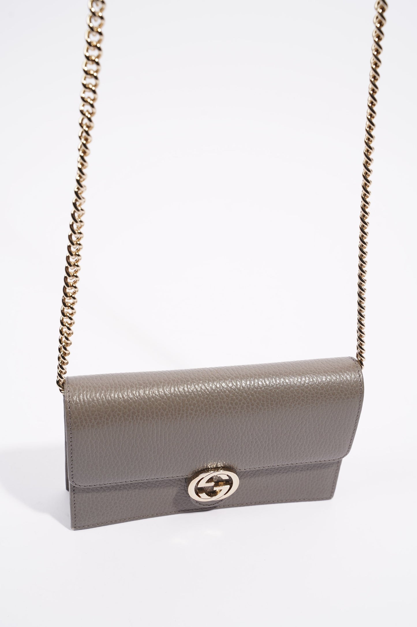 Gucci Womens Interlocking Chain Bag Grey