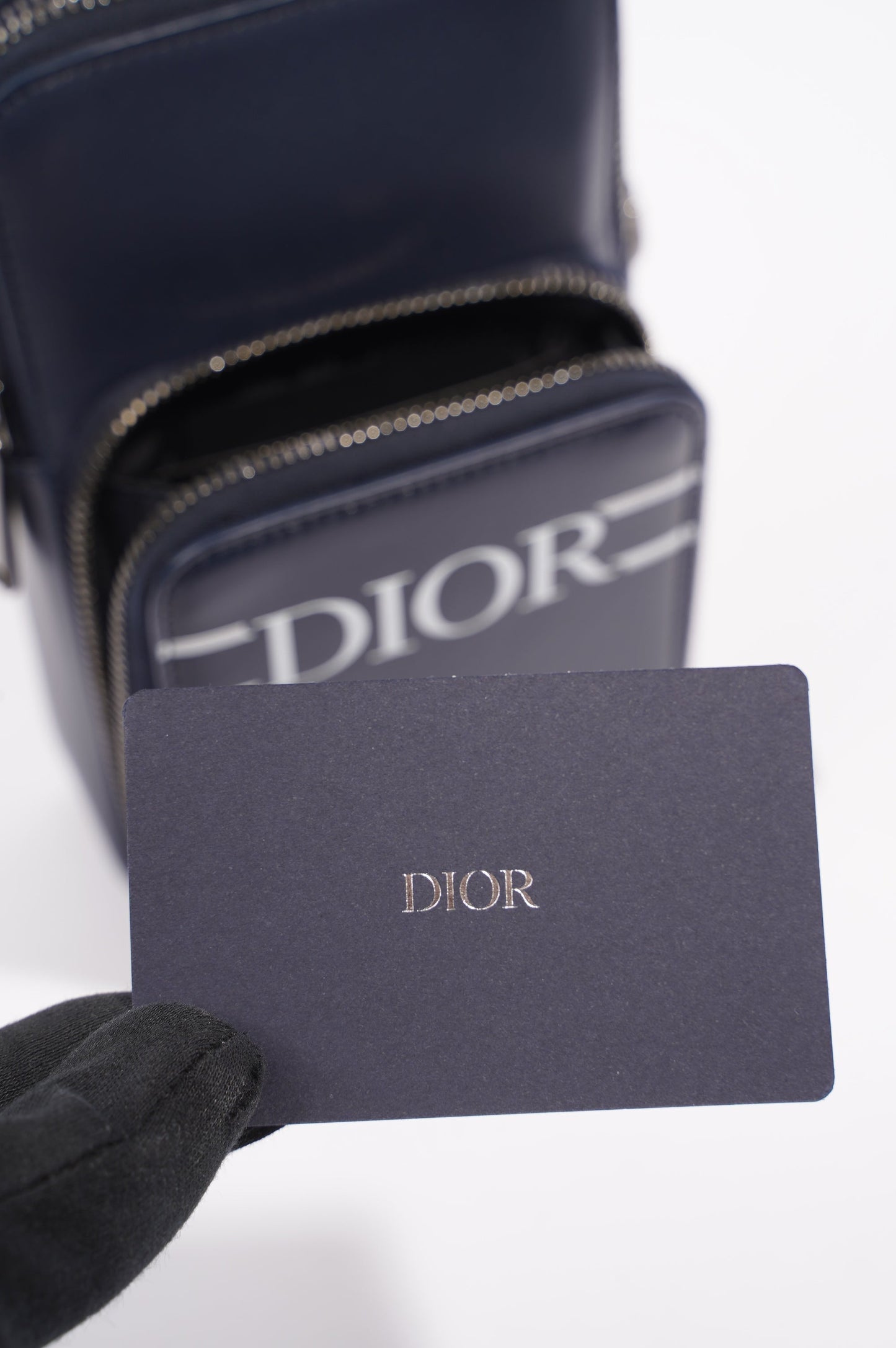 Christian Dior Mens Vertical Wallet Blue