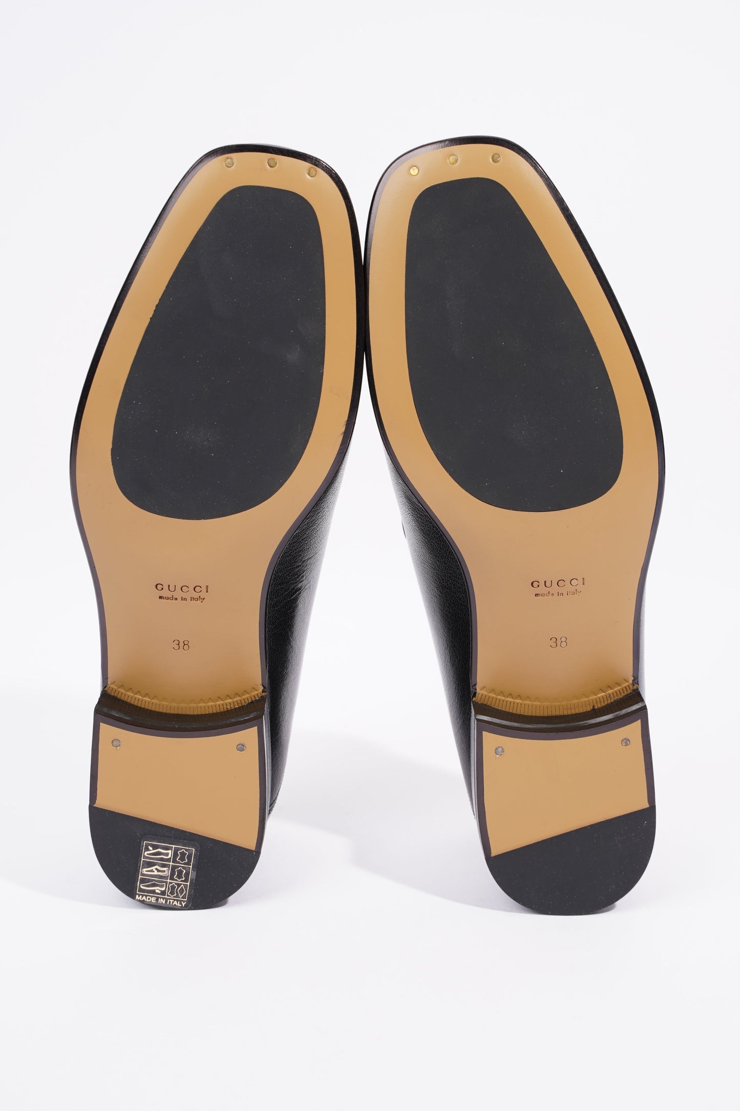 Gucci Womens Leather Horsebit Loafer Black / Gold EU 38 / UK 5