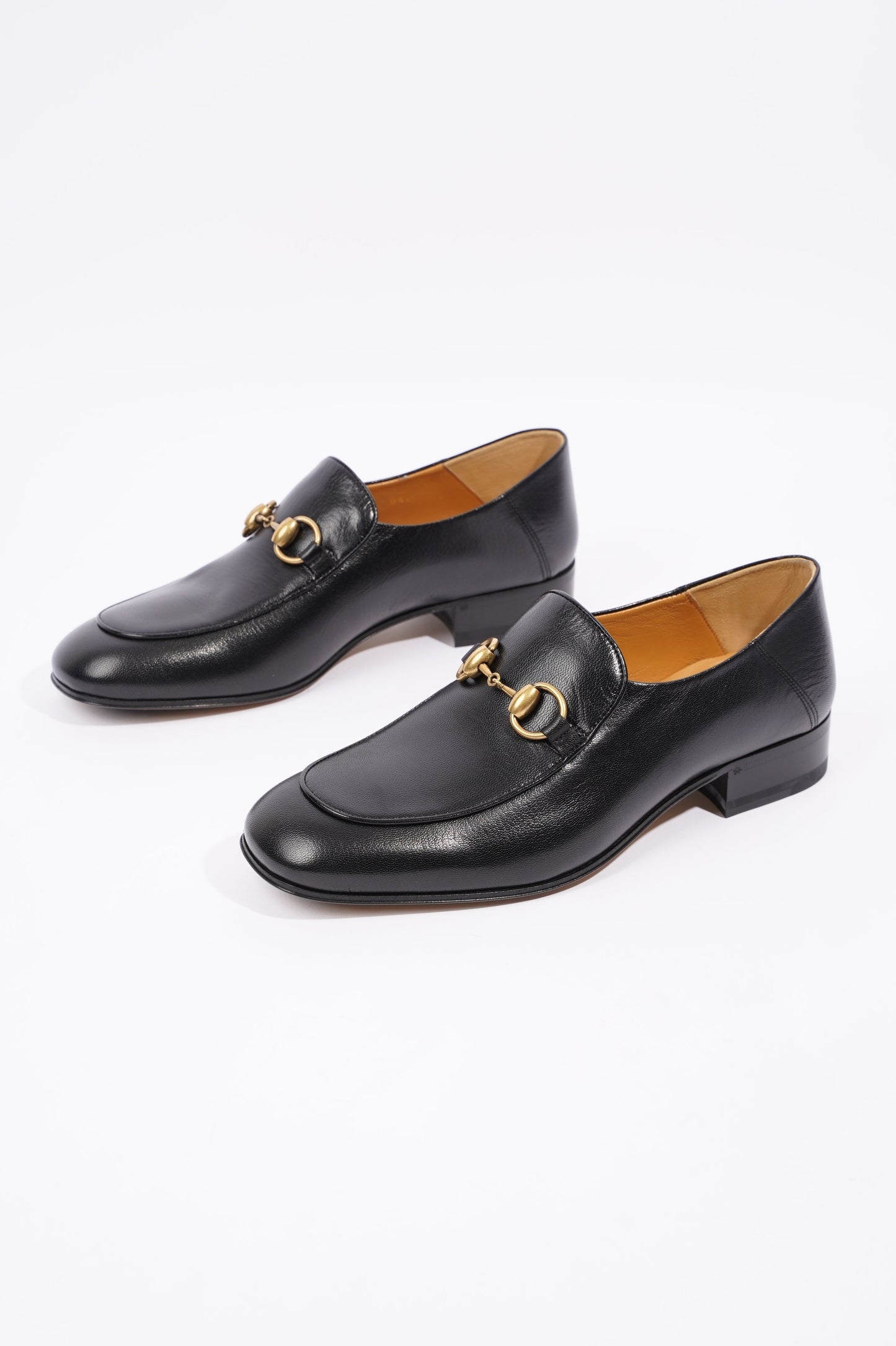 Gucci Womens Leather Horsebit Loafer Black / Gold EU 38 / UK 5