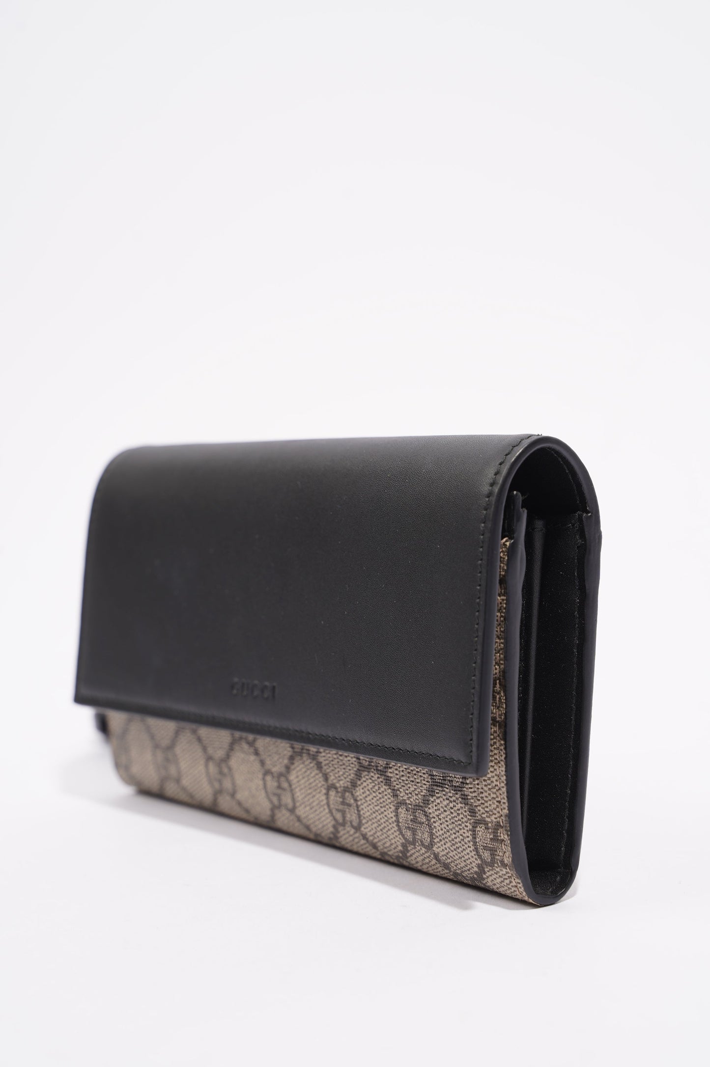 Gucci Womens Long Bi-Fold Wallet Supreme / Black