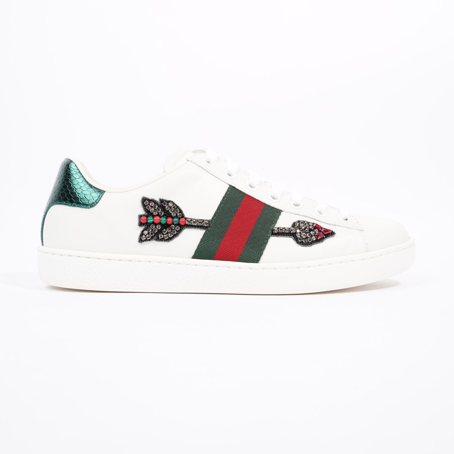 Gucci Womens Ace Arrow Sneaker White / Green / Red EU 39 / UK 6