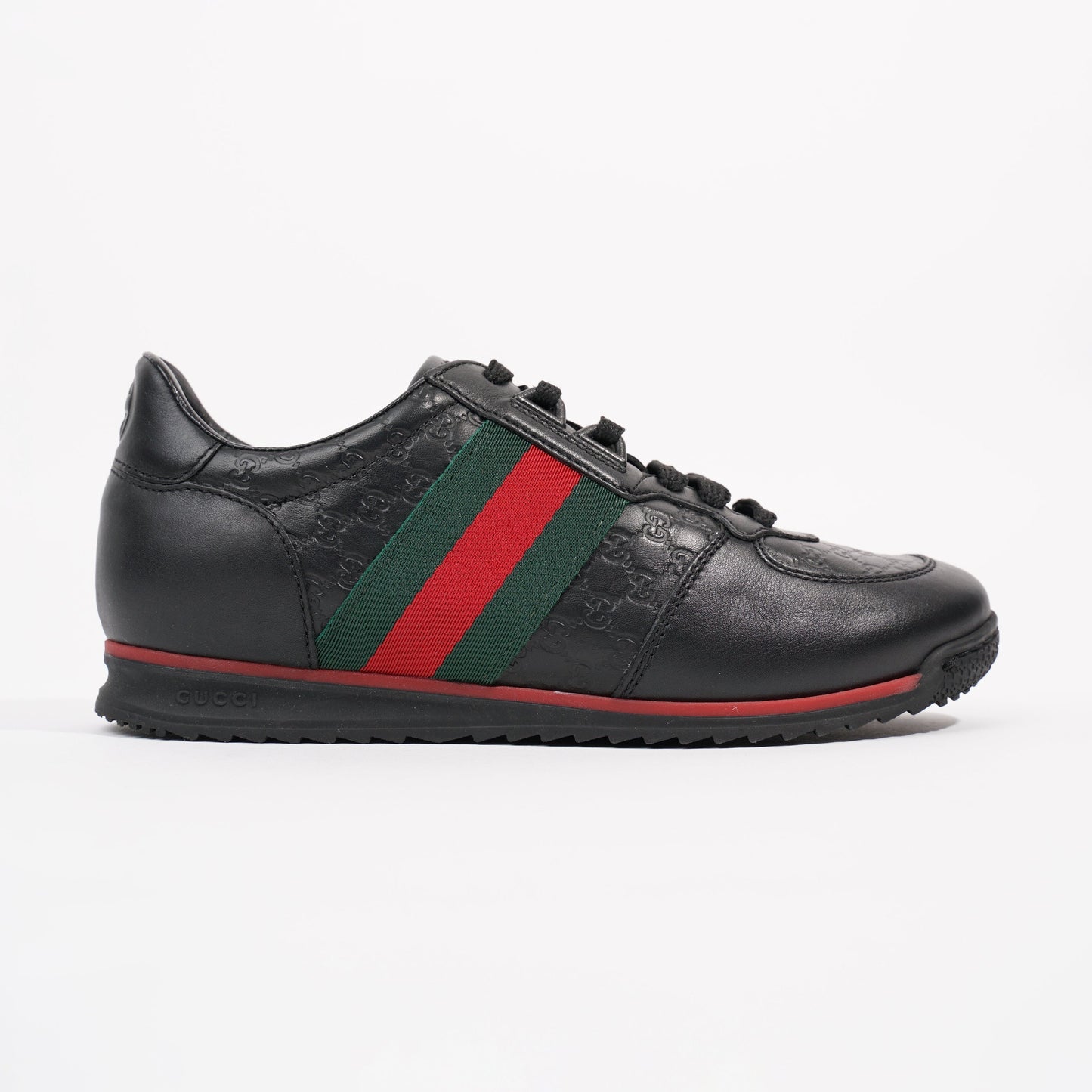 Gucci Womens Low Top Sneaker Black Guccissima EU 34.5 / UK 1.5