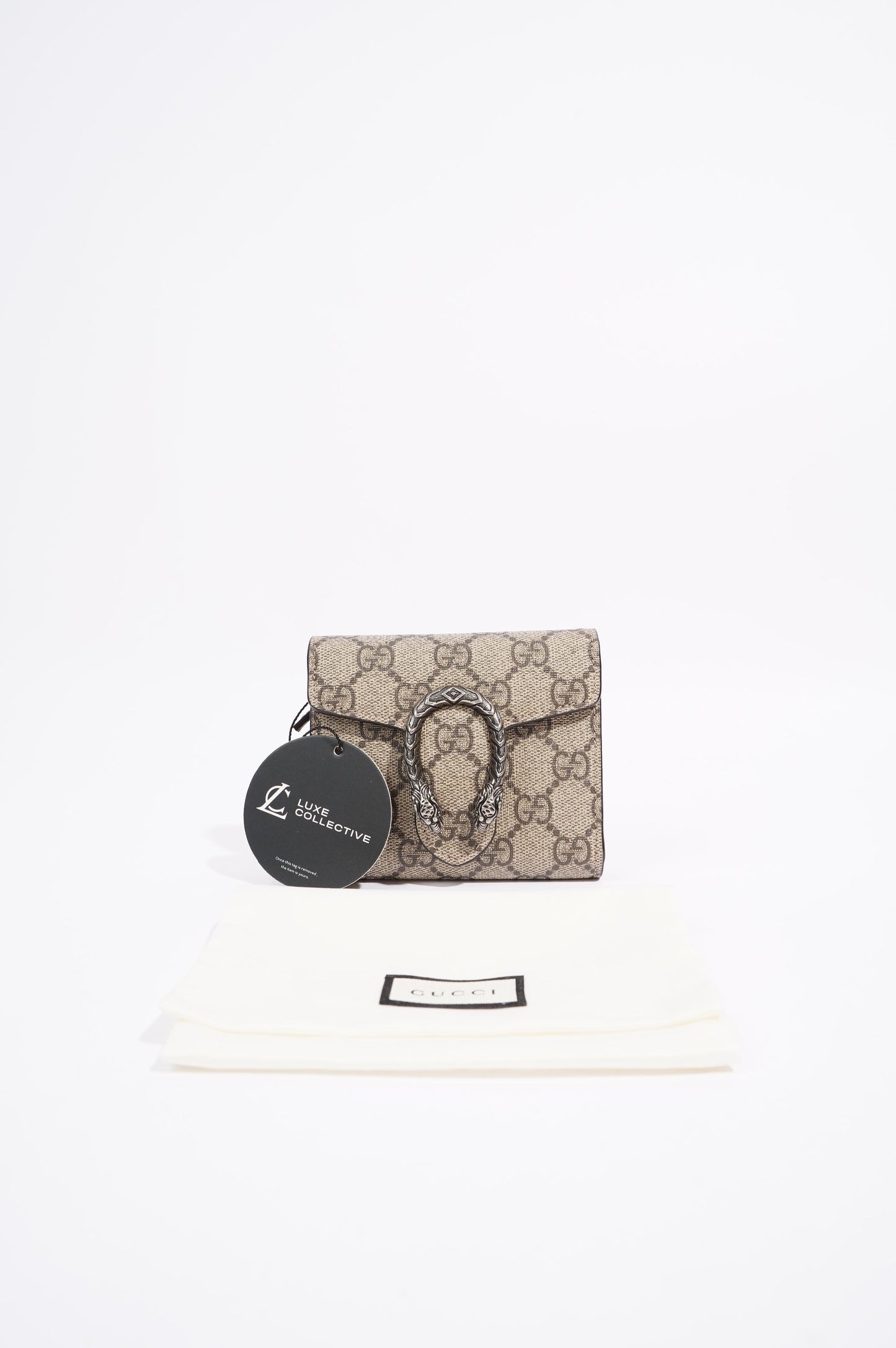 Gucci Womens Dionysus Bi Fold Wallet Brown Canvas