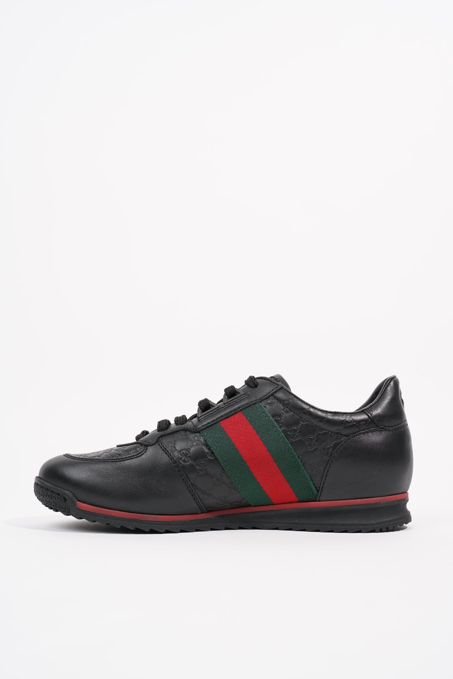 Gucci Womens Low Top Sneaker Black Guccissima EU 34.5 / UK 1.5