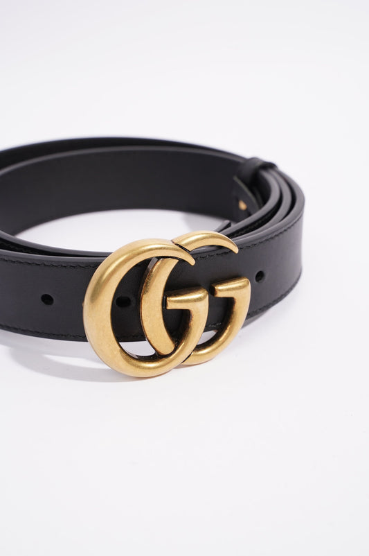 Gucci Womens Marmont Belt Black Leather 85cm - 34"