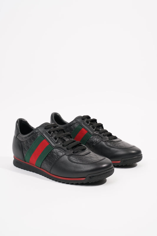 Gucci Womens Low Top Sneaker Black Guccissima EU 34.5 / UK 1.5