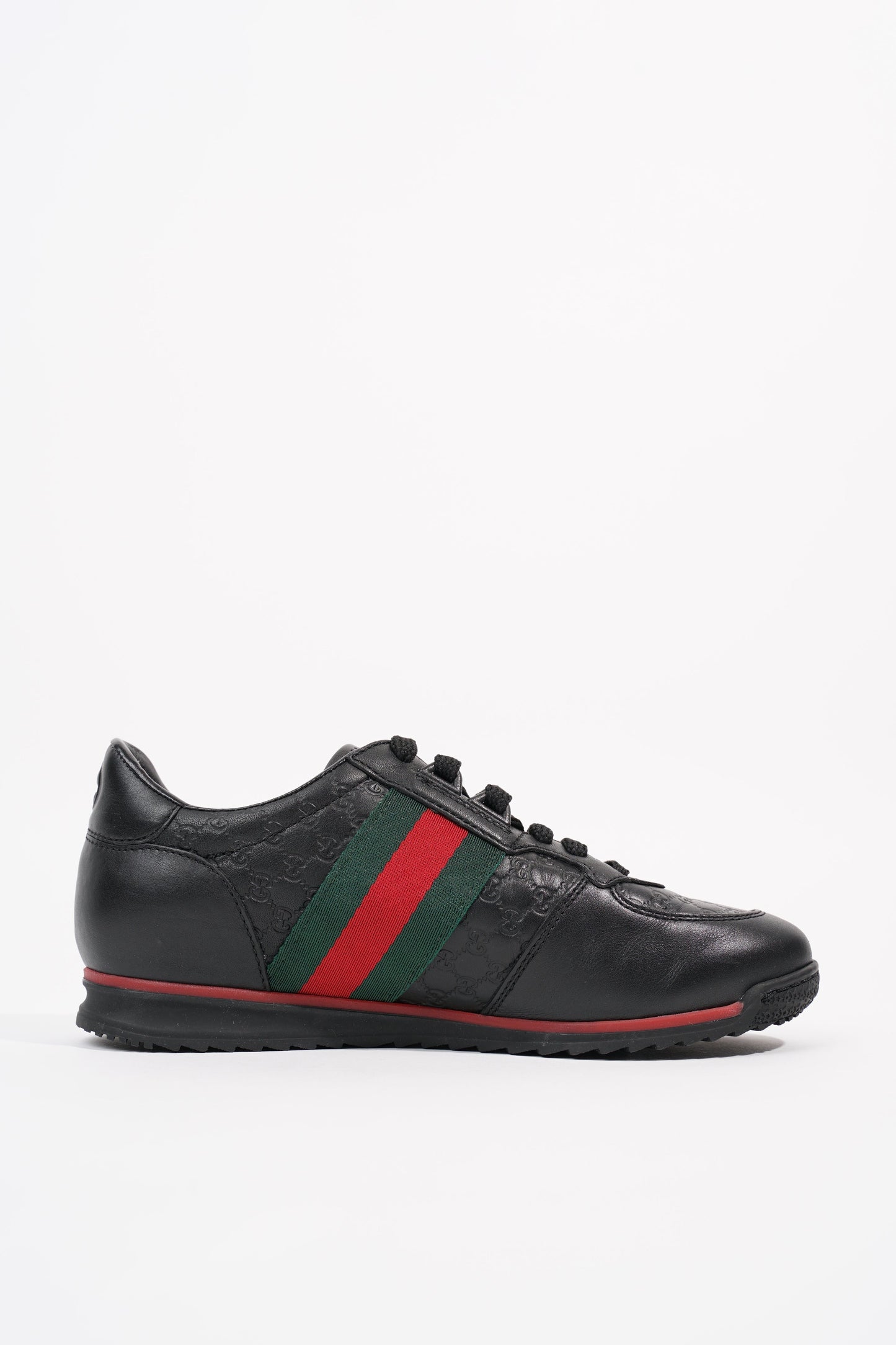 Gucci Womens Low Top Sneaker Black Guccissima EU 34.5 / UK 1.5