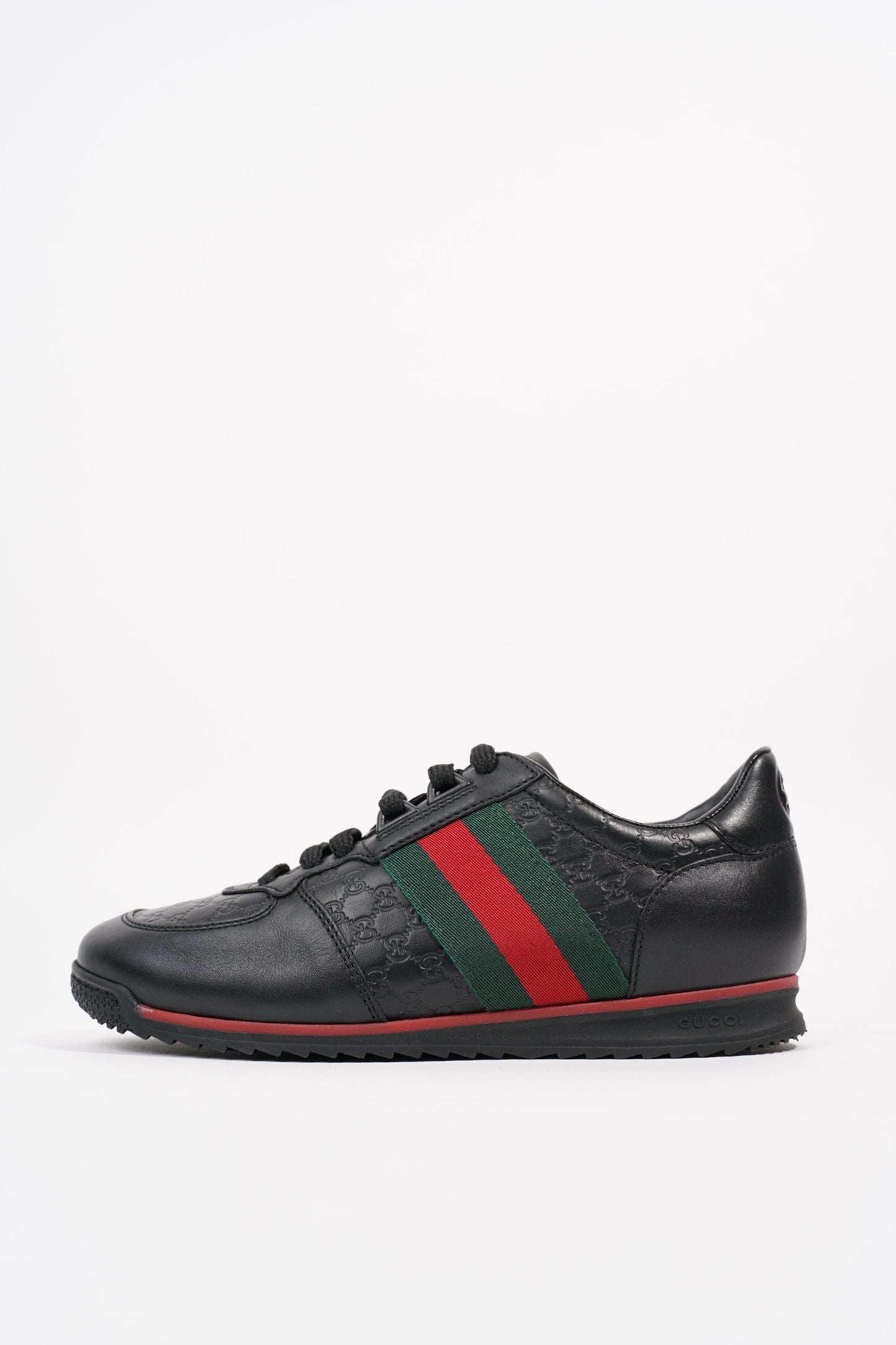 Gucci Womens Low Top Sneaker Black Guccissima EU 34.5 / UK 1.5