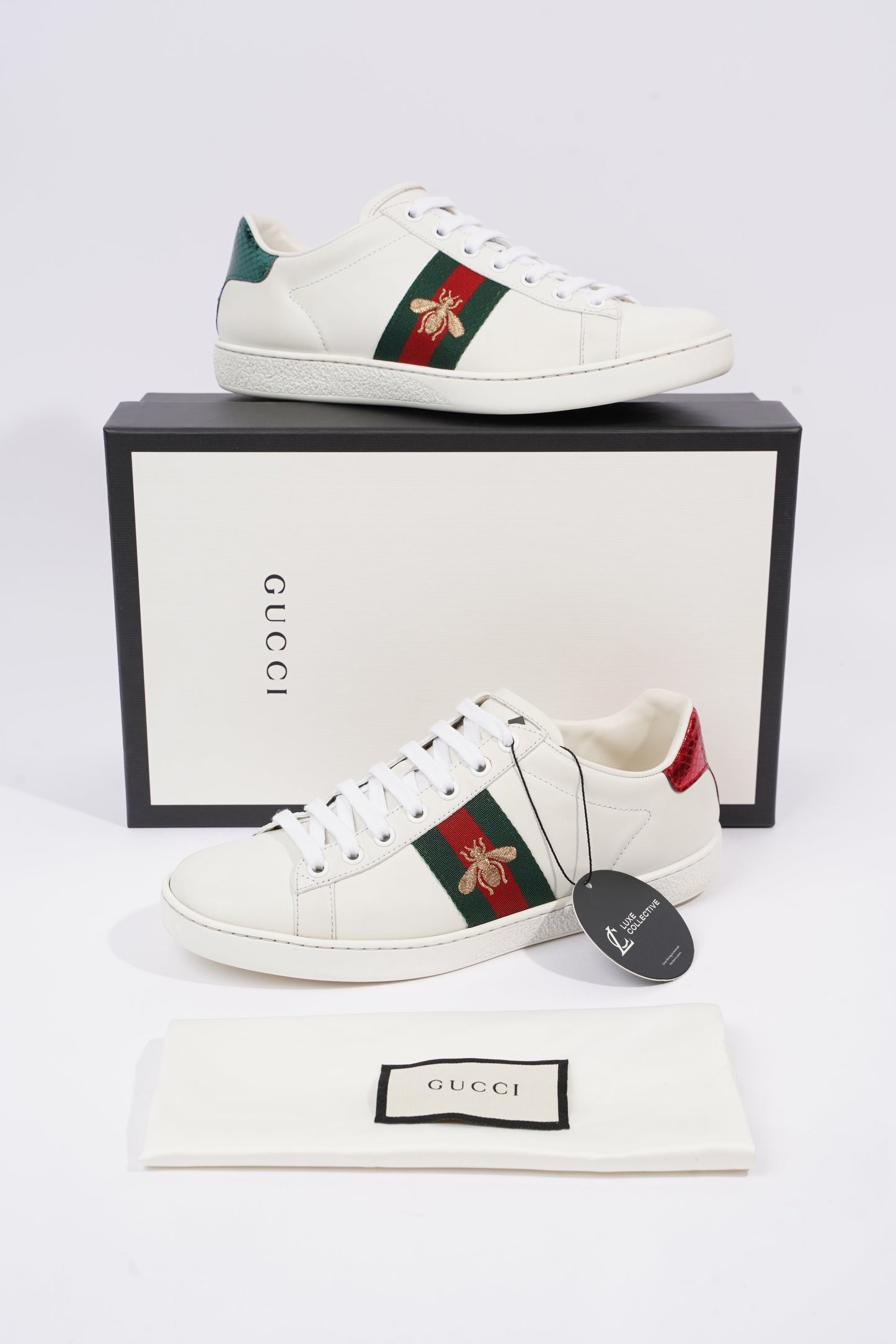 Gucci Womens Ace Bee White / Green / Red EU 37 / UK 4