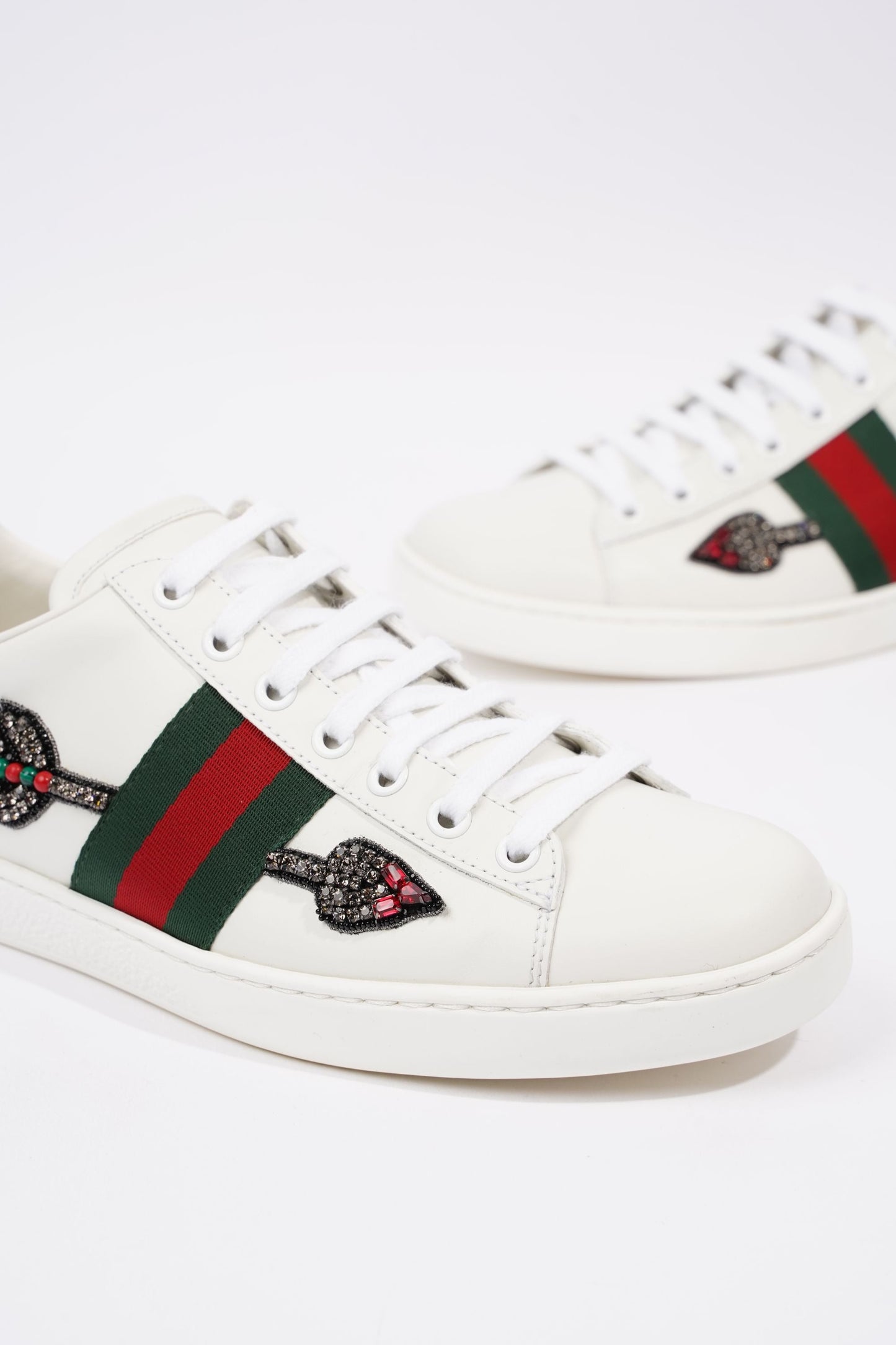 Gucci Womens Ace Arrow Sneaker White / Green / Red EU 39 / UK 6