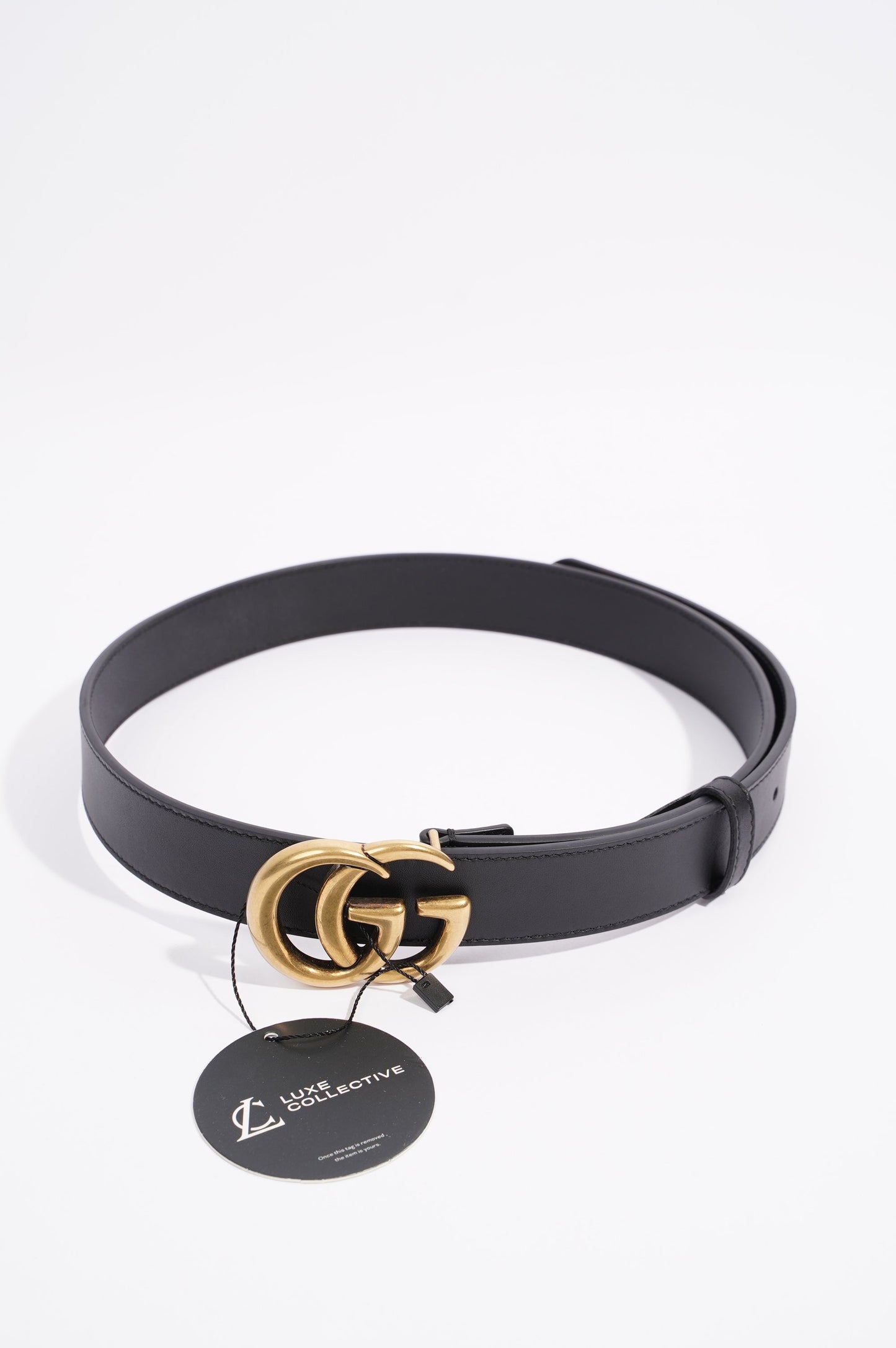 Gucci Womens Marmont Belt Black Leather 85cm - 34"