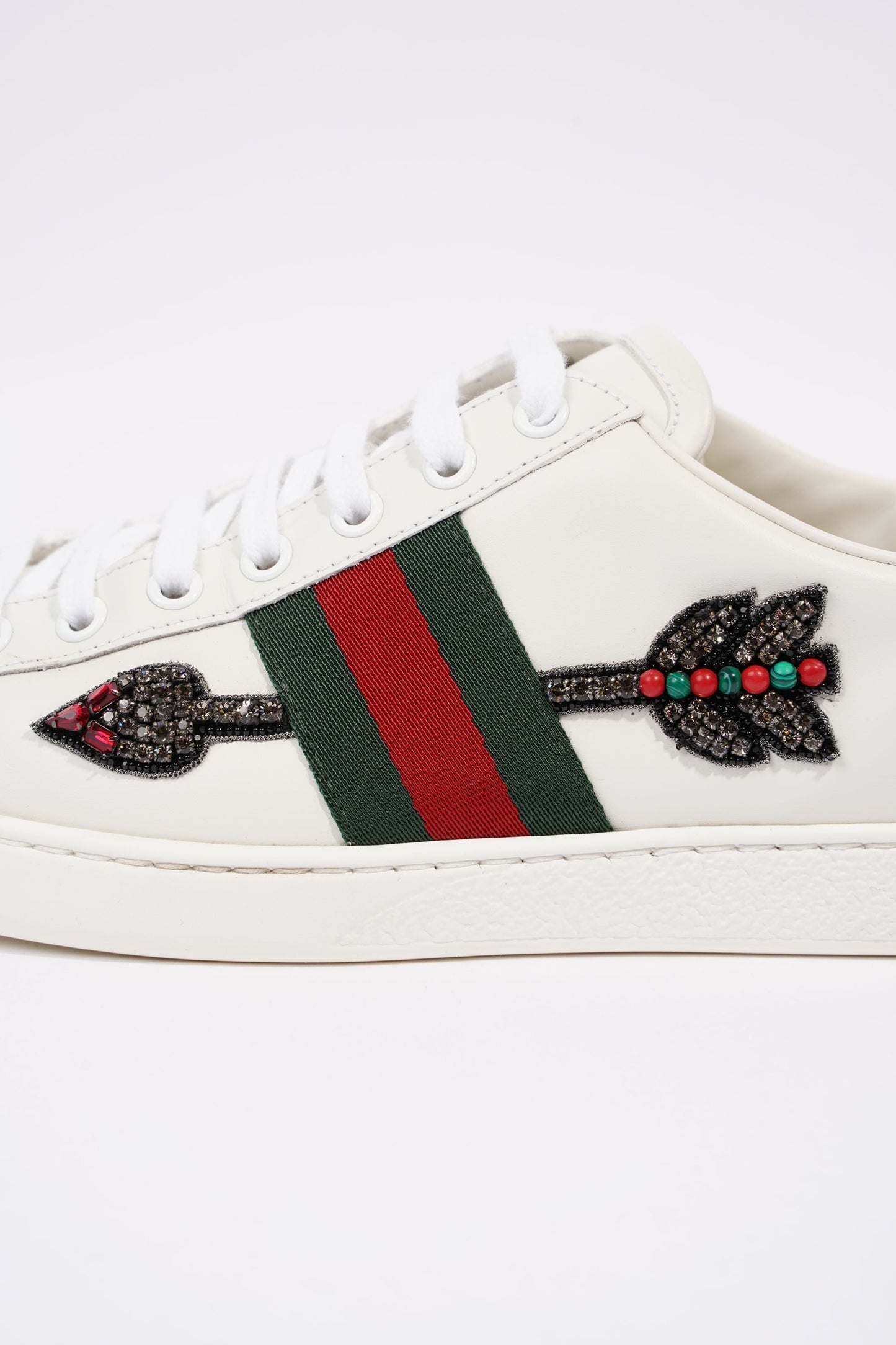 Gucci Womens Ace Arrow Sneaker White / Green / Red EU 39 / UK 6