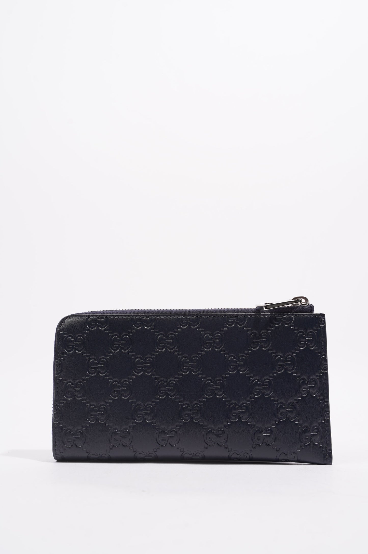 Gucci Womens Guccissima Bi-Fold Wallet Black Leather