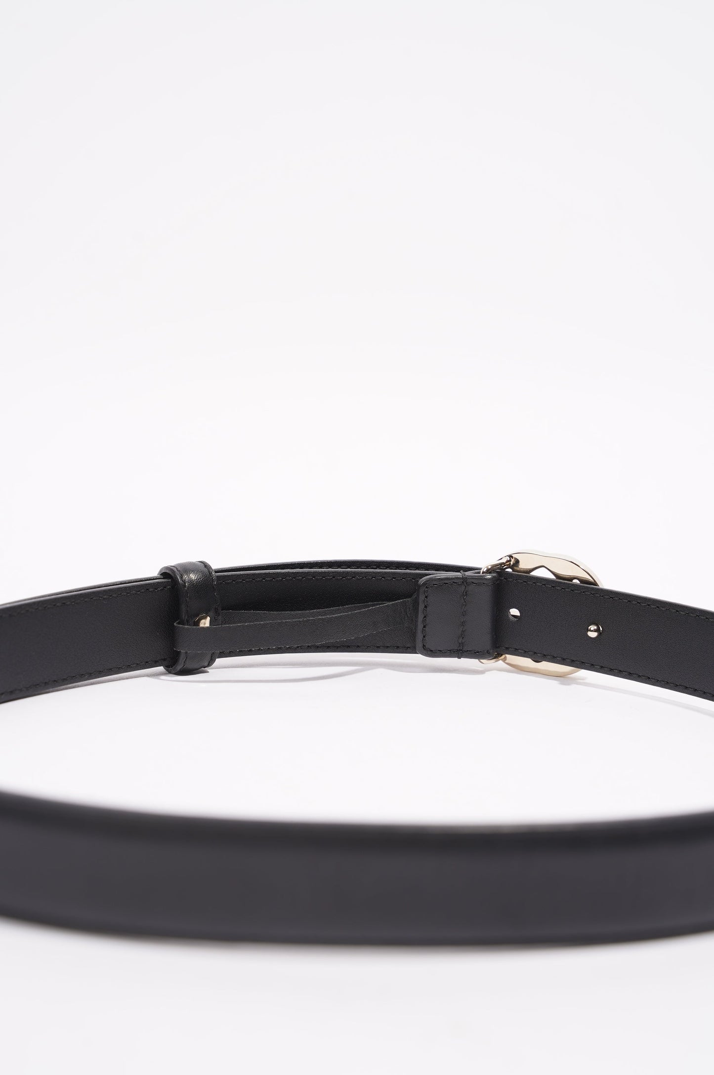 Gucci Womens Interlocking GG Belt Black Leather 75cm