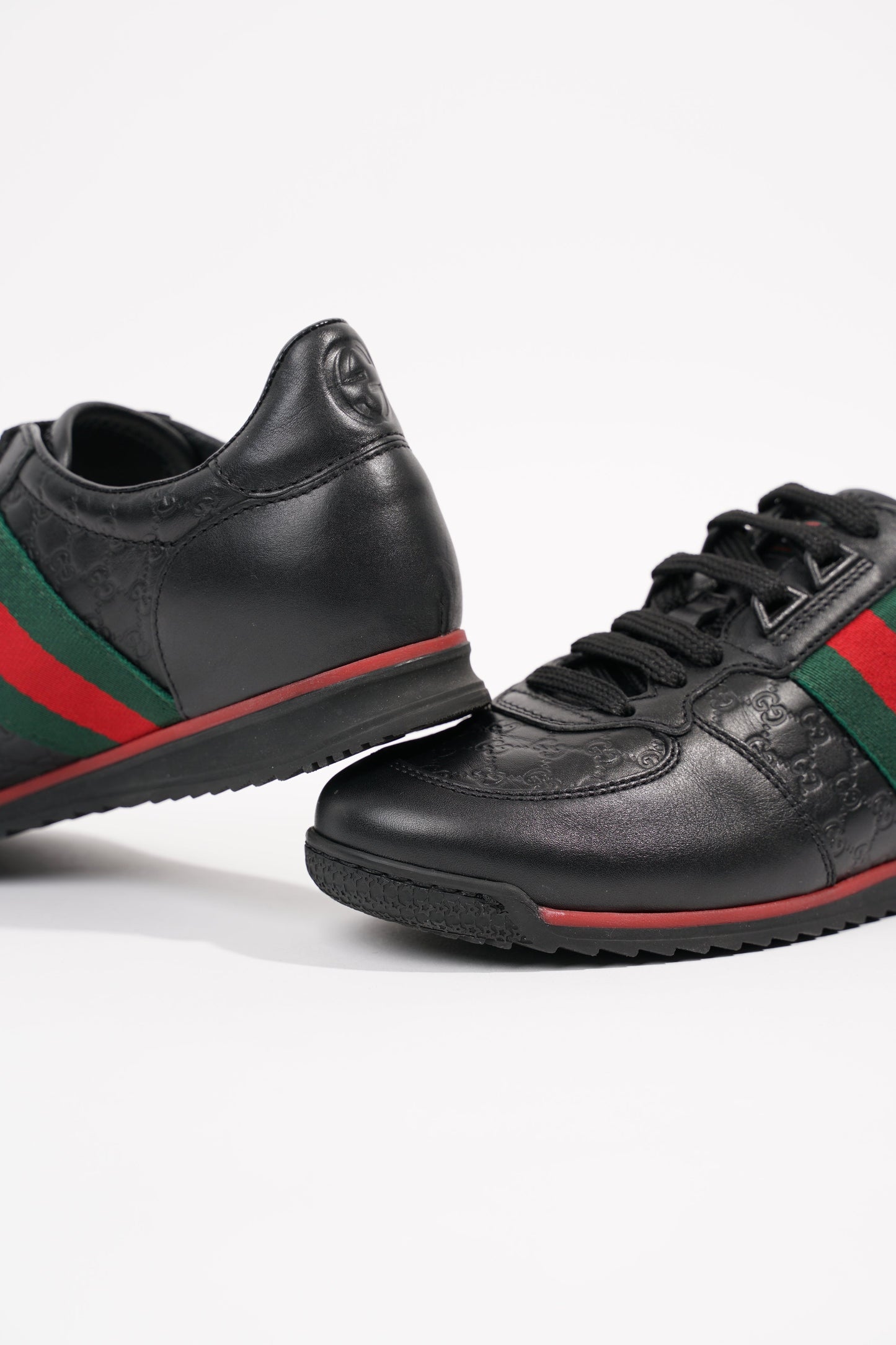 Gucci Womens Low Top Sneaker Black Guccissima EU 34.5 / UK 1.5