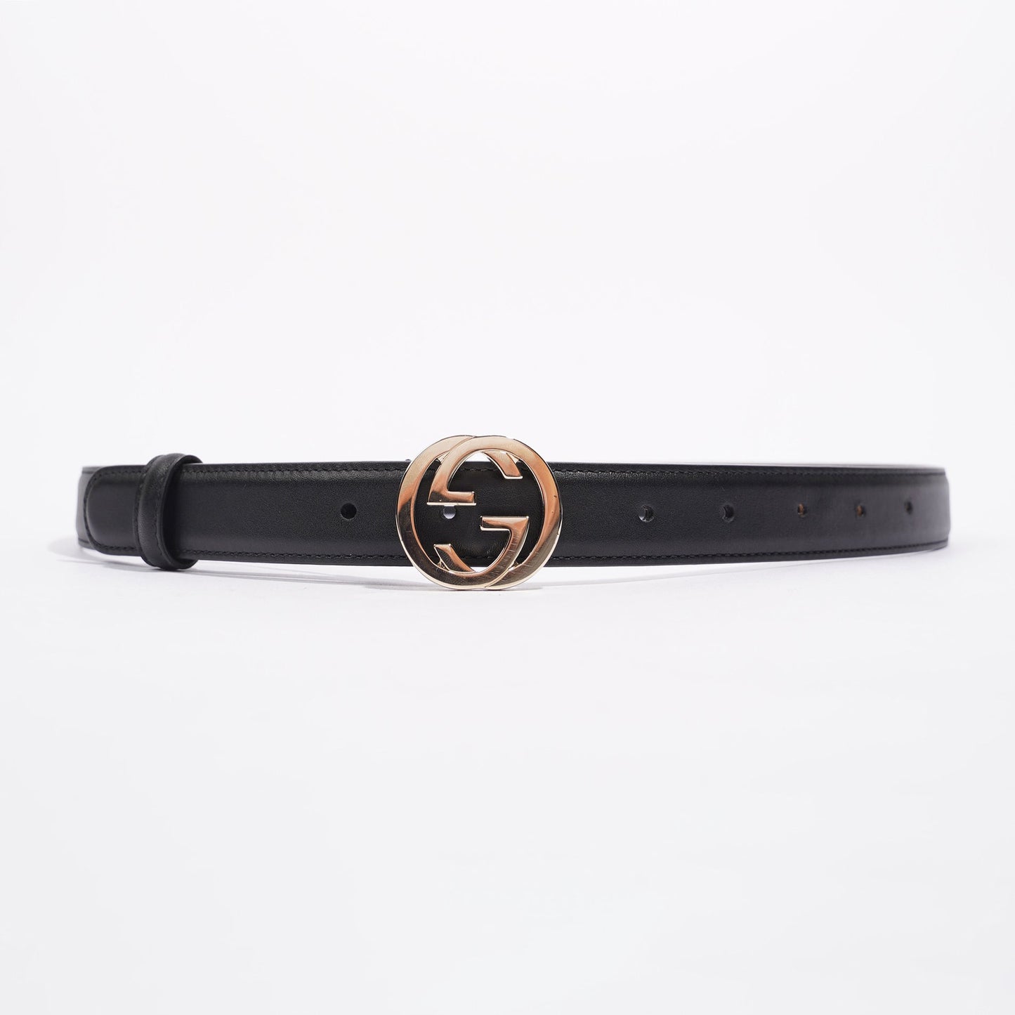 Gucci Womens Interlocking Belt Black / Silver 95cm - 38"