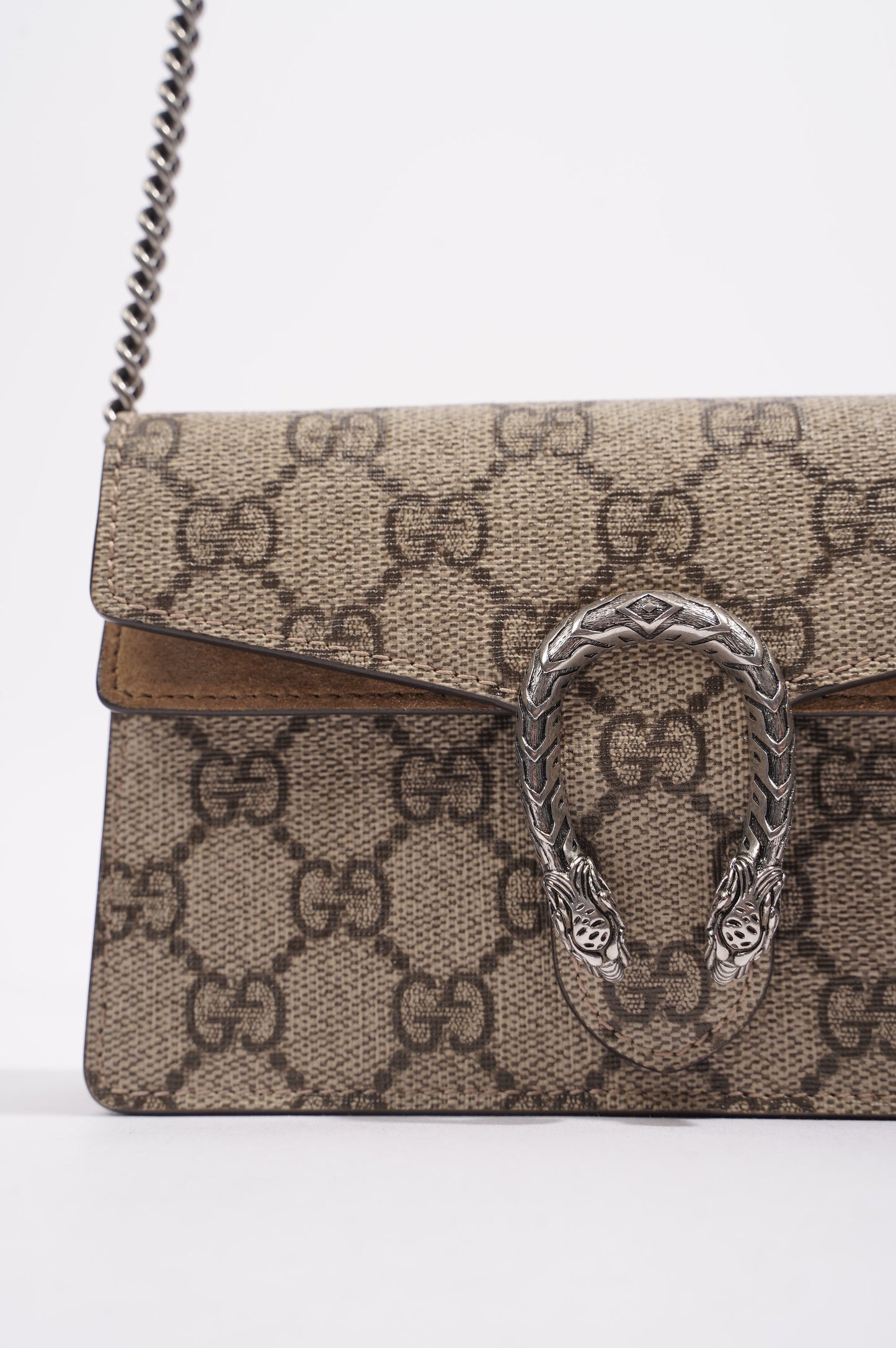 Gucci Womens Dionysus Bag Brown Canvas Super Mini