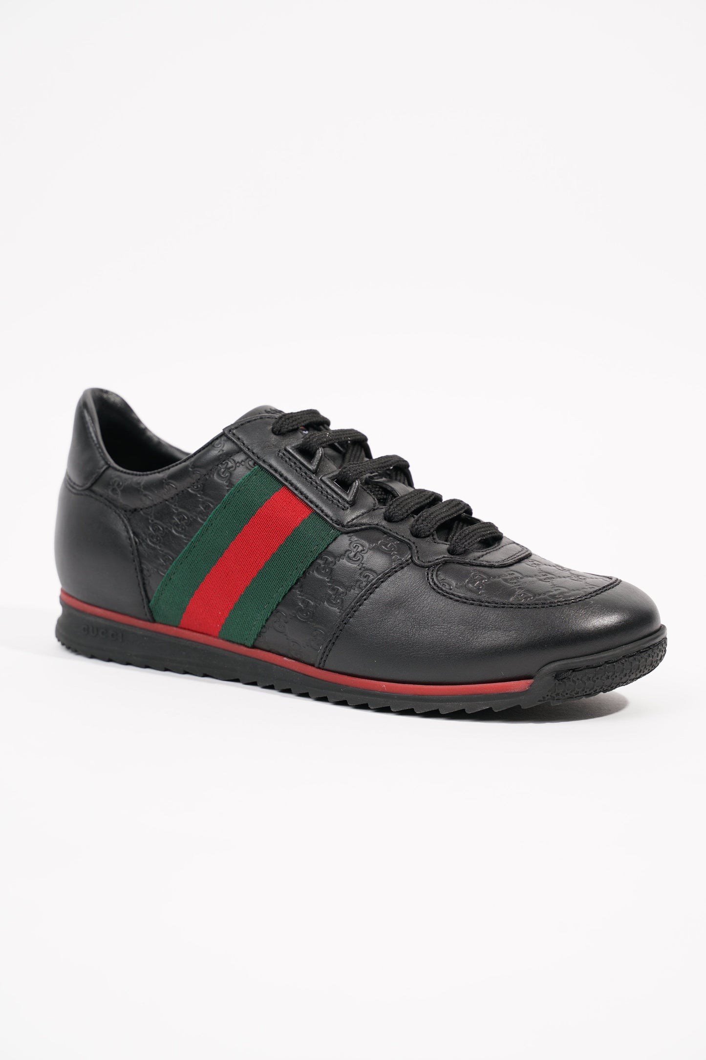 Gucci Womens Low Top Sneaker Black Guccissima EU 34.5 / UK 1.5