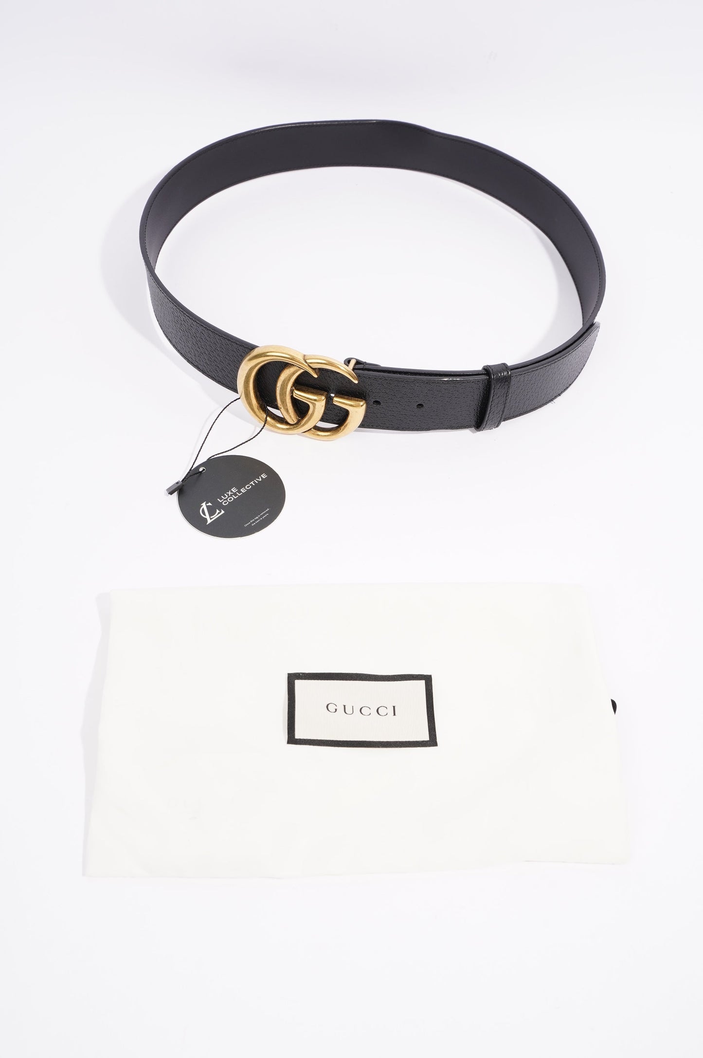 Gucci Womens Marmont Belt Black Leather 90cm - 36"