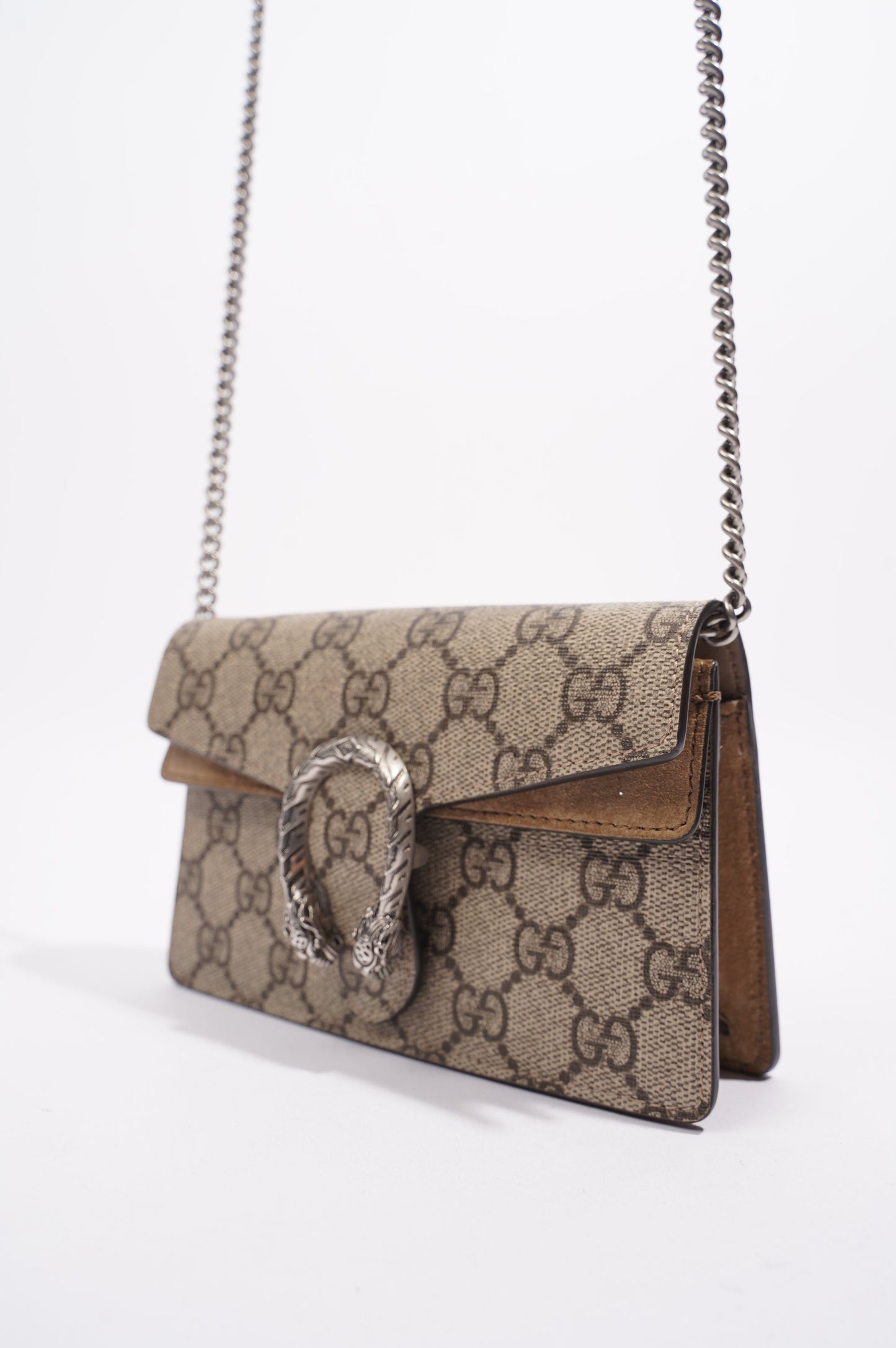 Gucci Womens Dionysus Bag Brown Canvas Super Mini