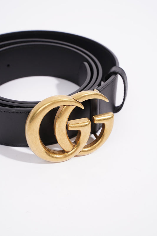 Gucci Womens Marmont Belt Black Leather 115cm - 46"