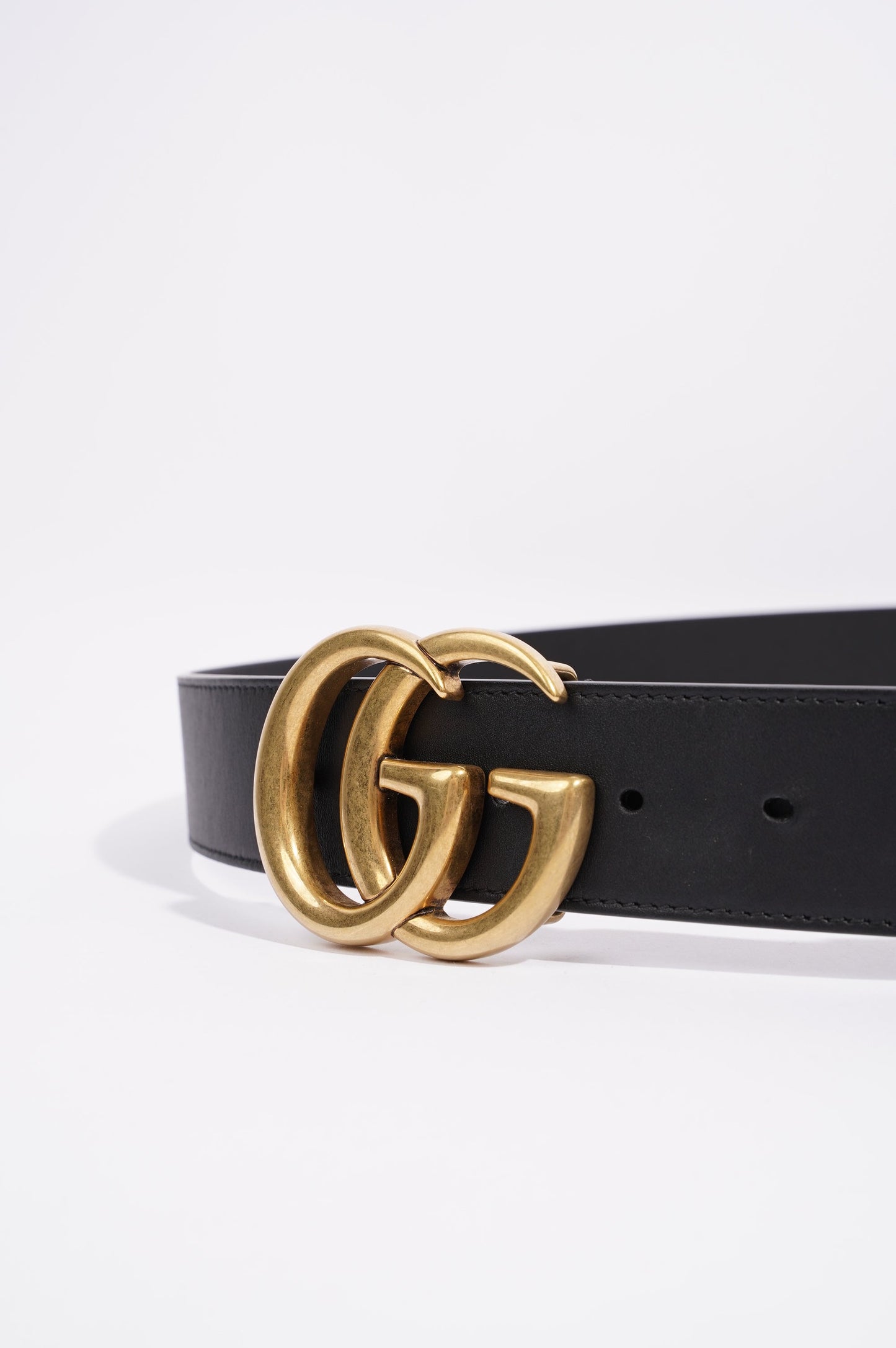 Gucci Womens Marmont Belt Black Leather 115cm - 46"