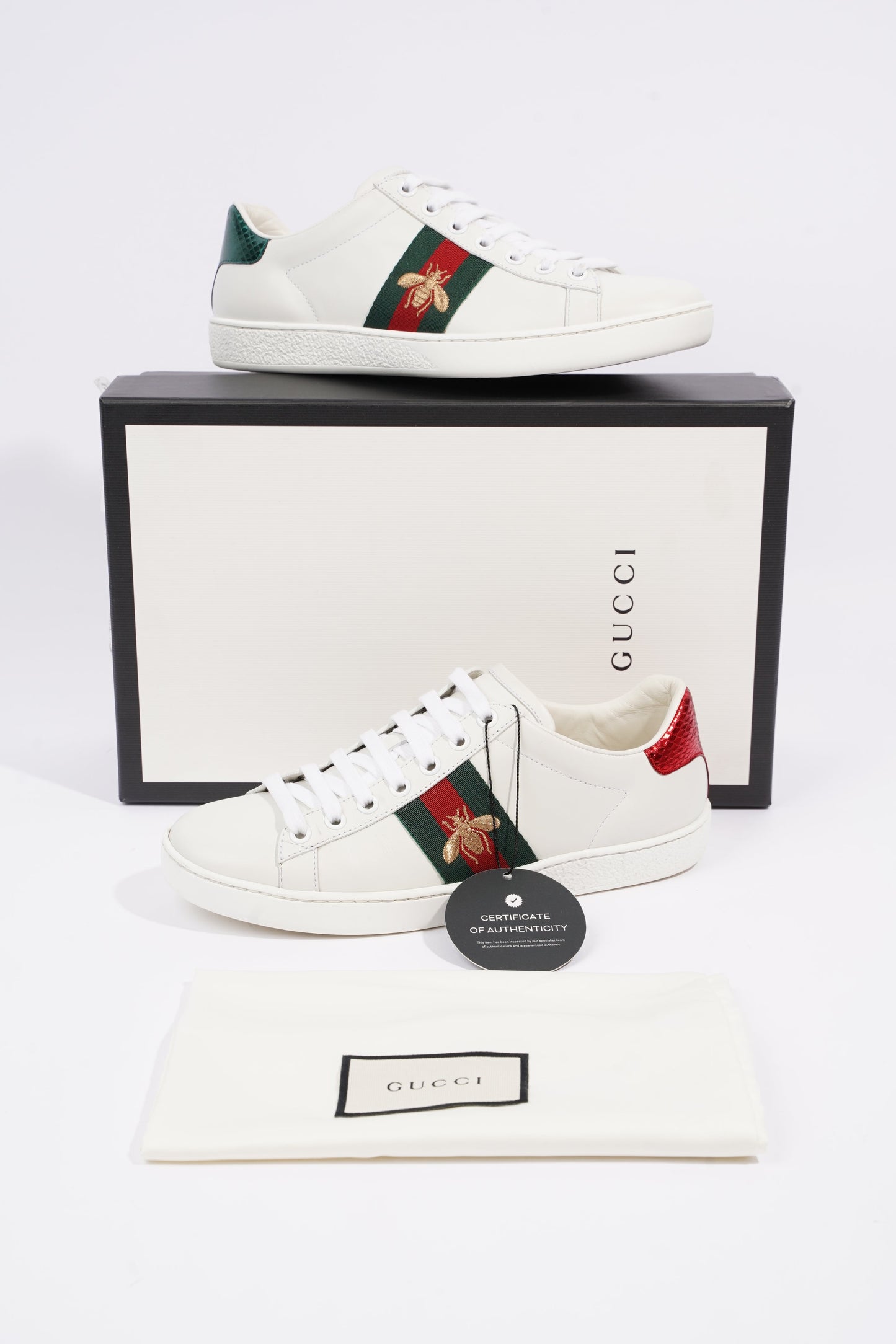 Gucci Womens Ace Bee White / Red / Green EU 36 / UK 3