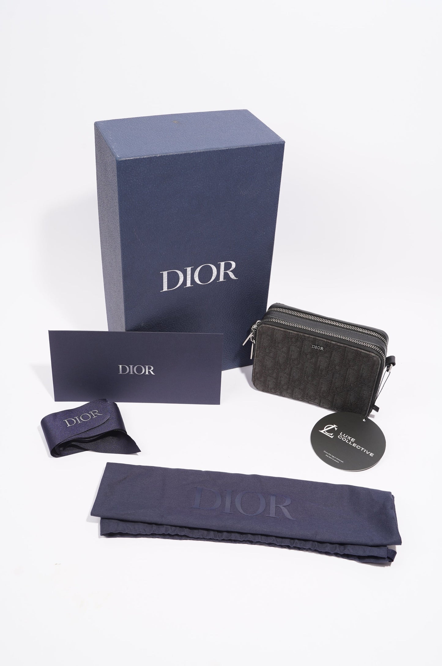 Christian Dior Mens Oblique Wallet on Strap Monogram Canvas