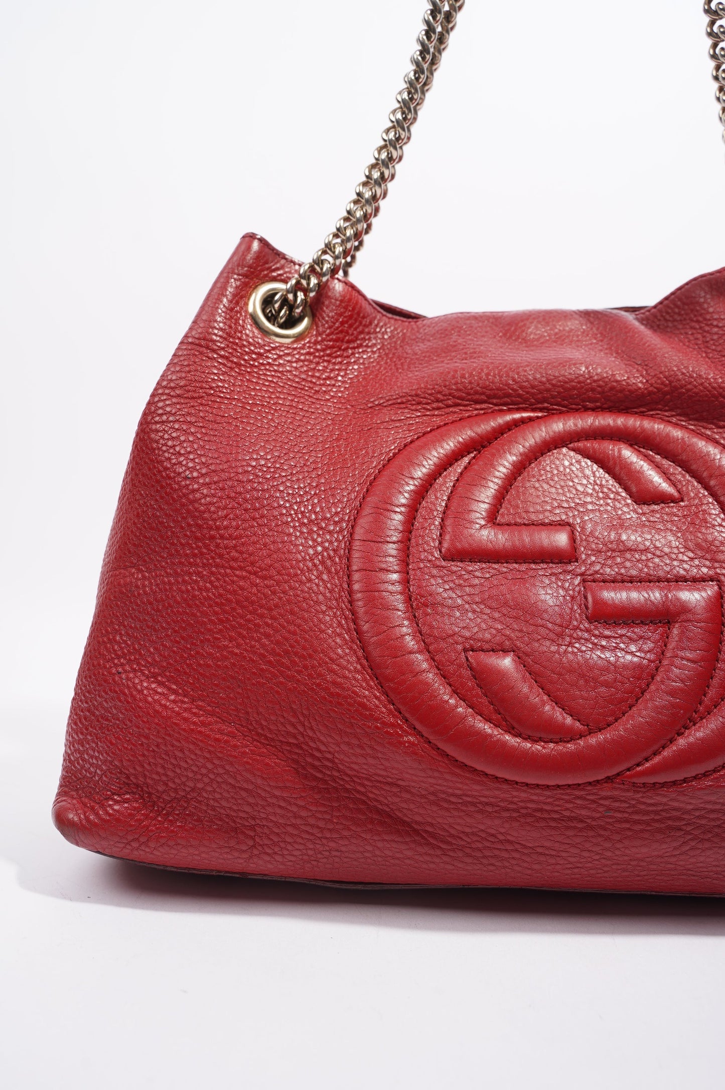 Gucci Womens Soho Tote Red Leather