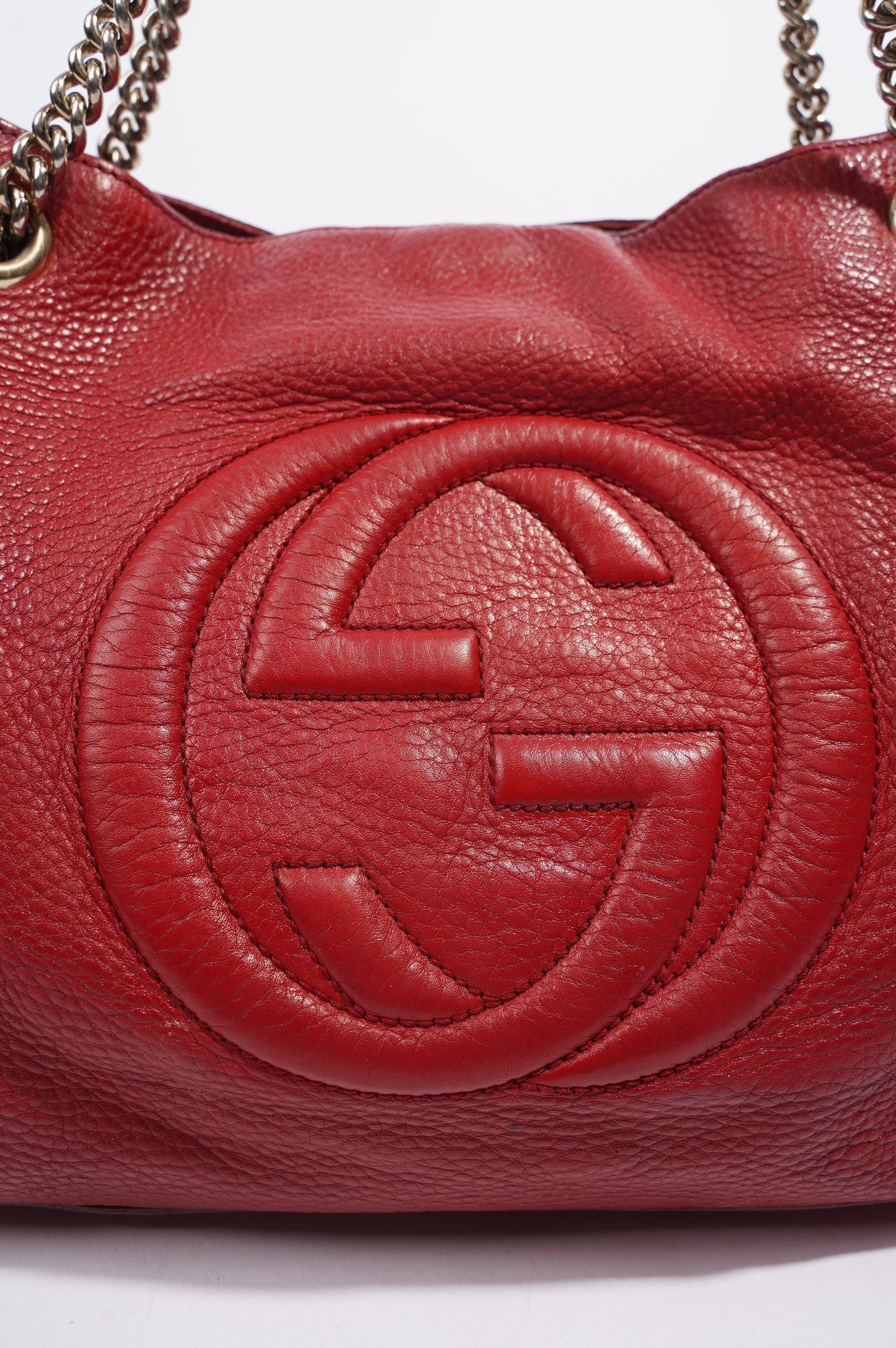 Gucci Womens Soho Tote Red Leather