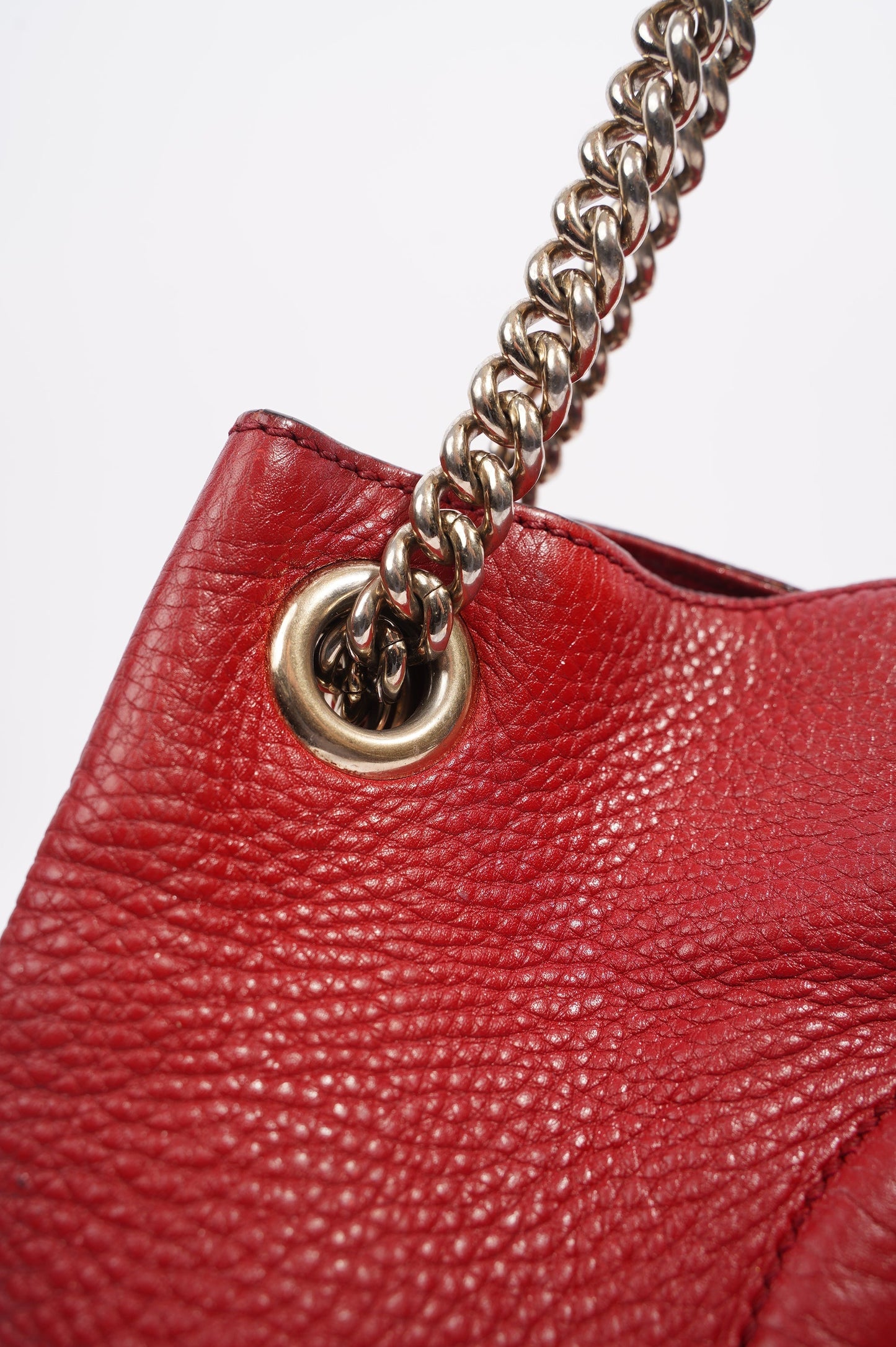 Gucci Womens Soho Tote Red Leather