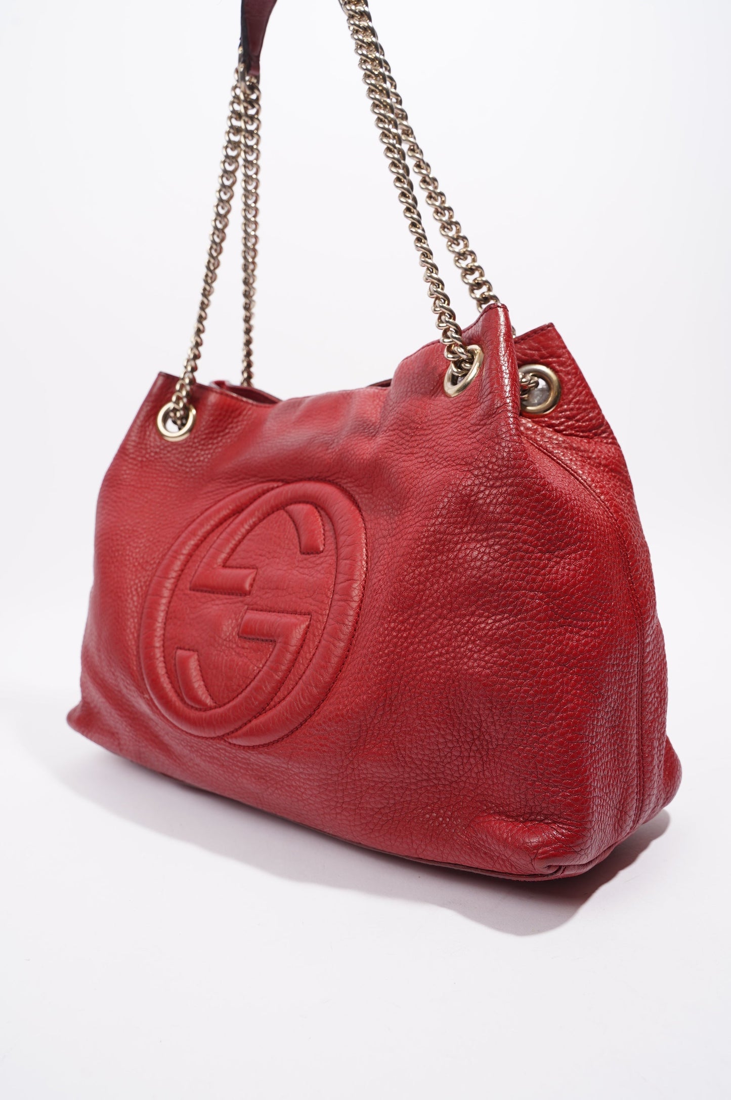 Gucci Womens Soho Tote Red Leather