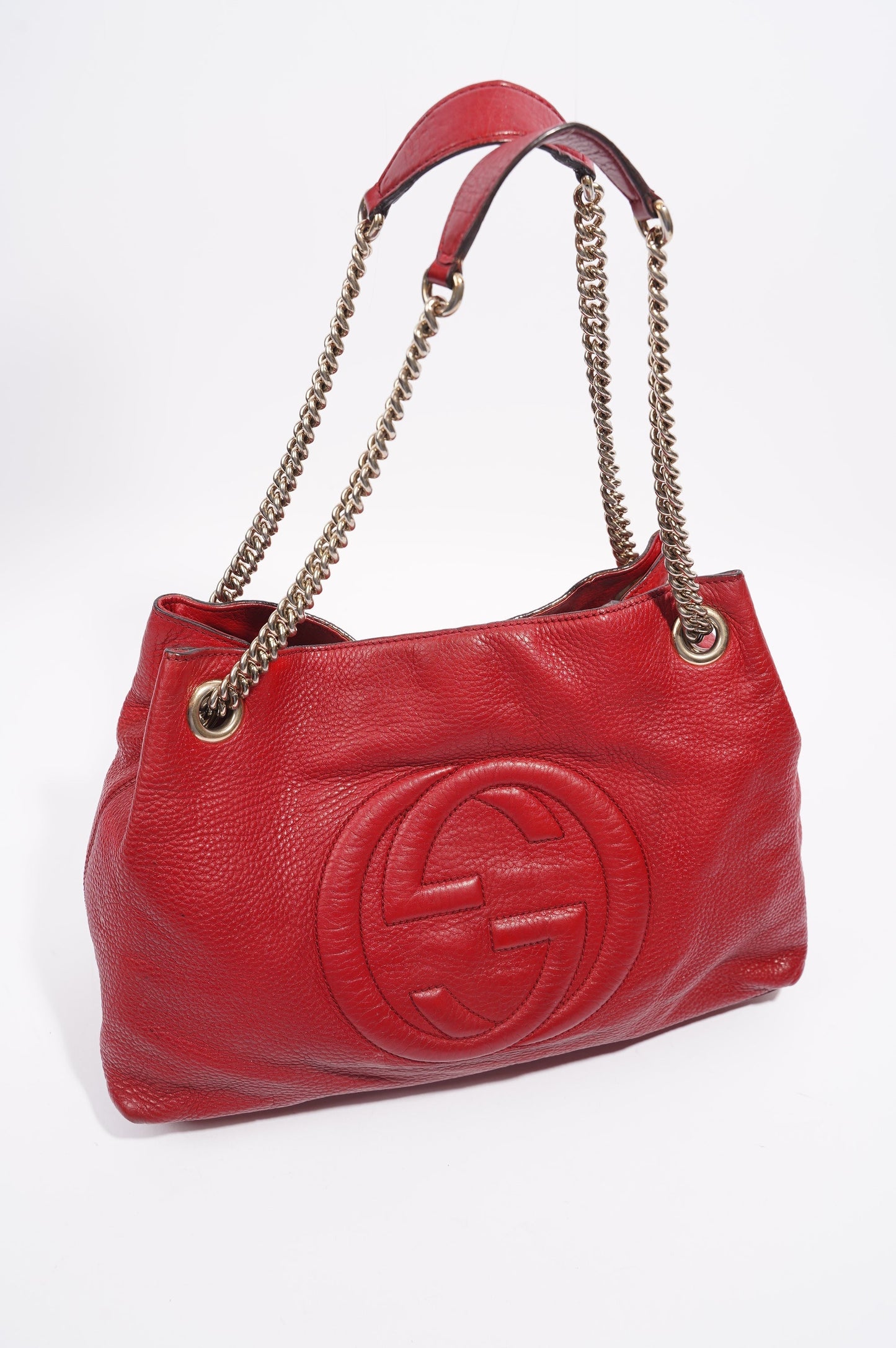 Gucci Womens Soho Tote Red Leather