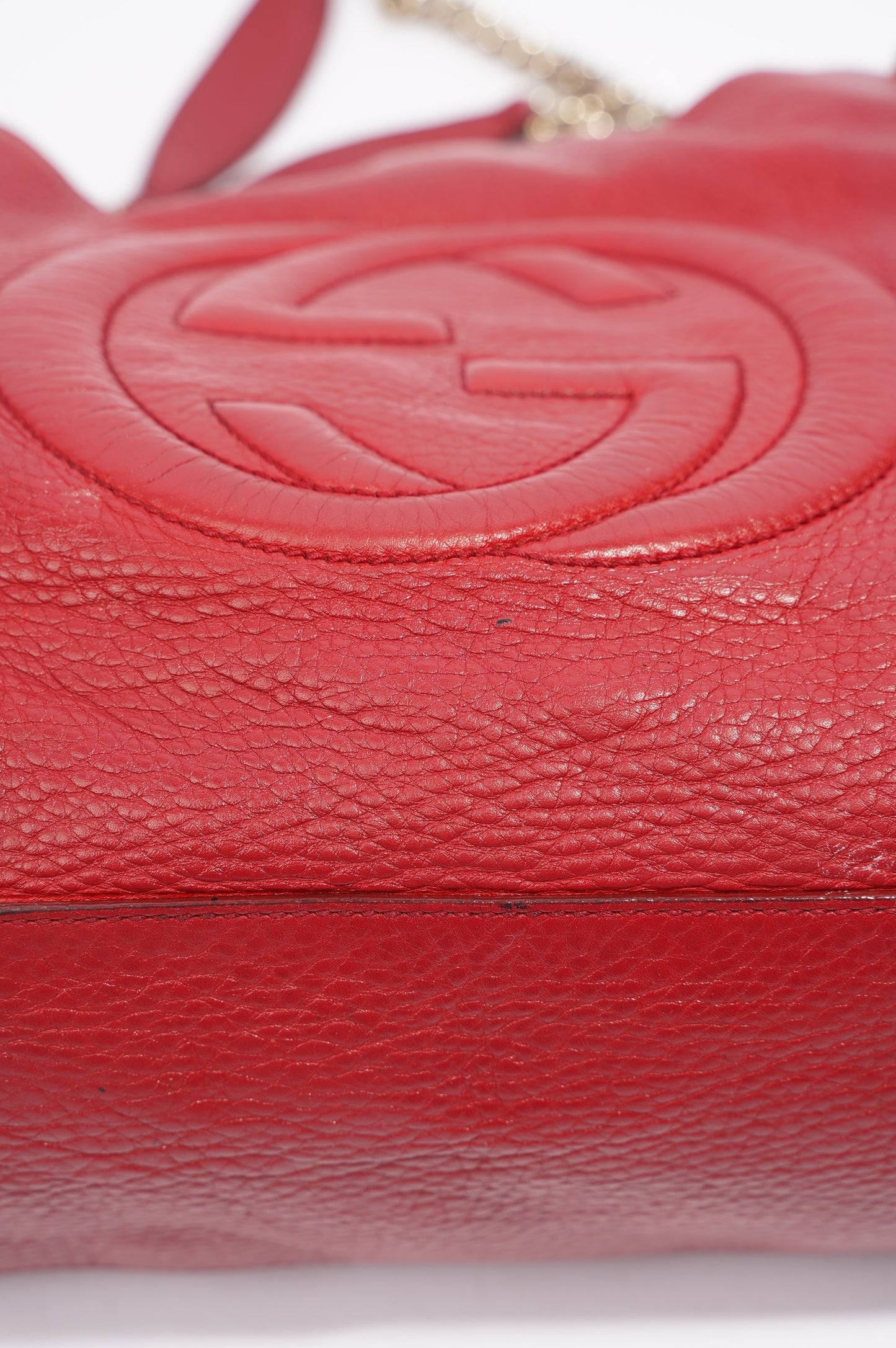 Gucci Womens Soho Tote Red Leather