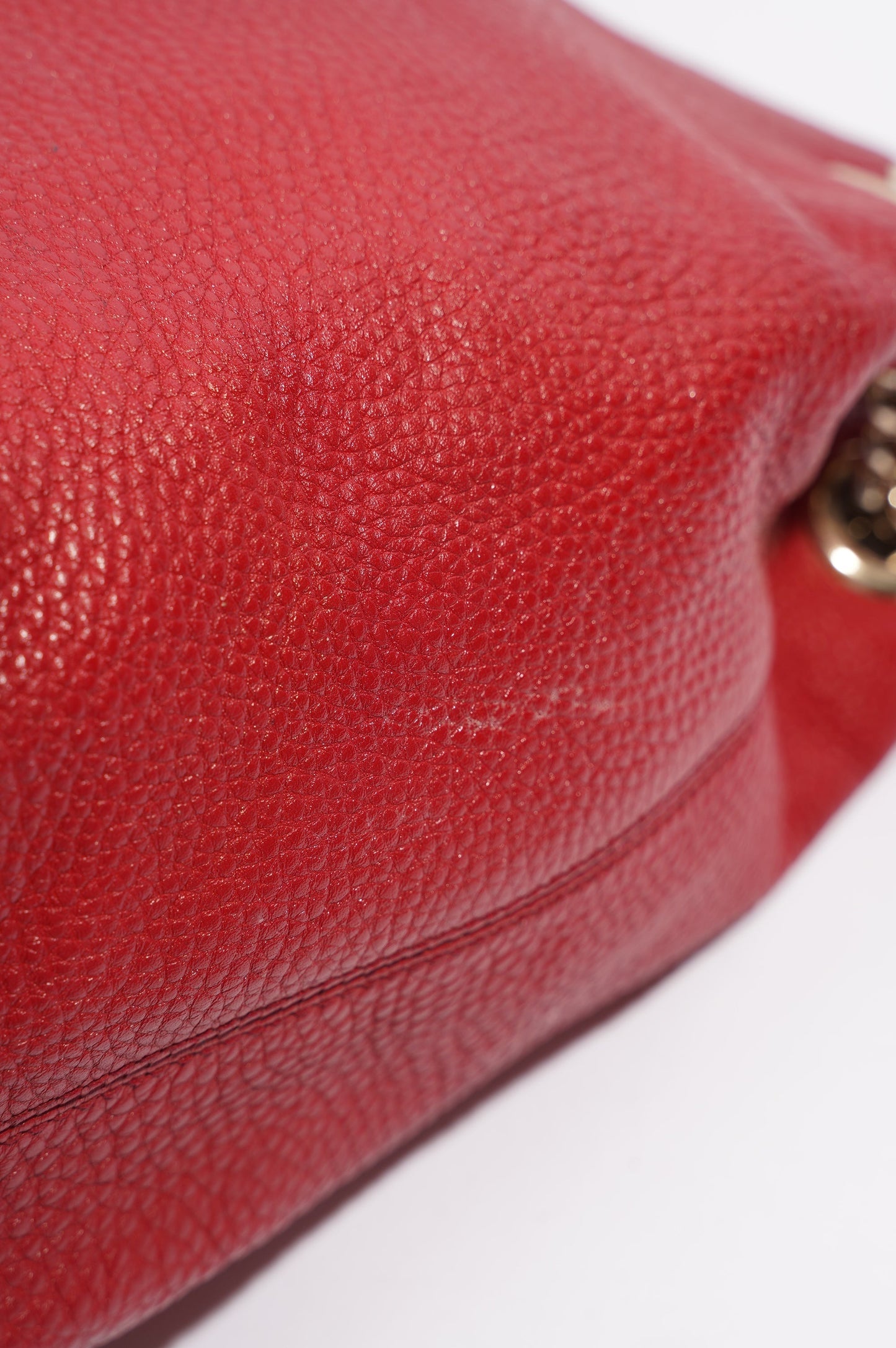 Gucci Womens Soho Tote Red Leather