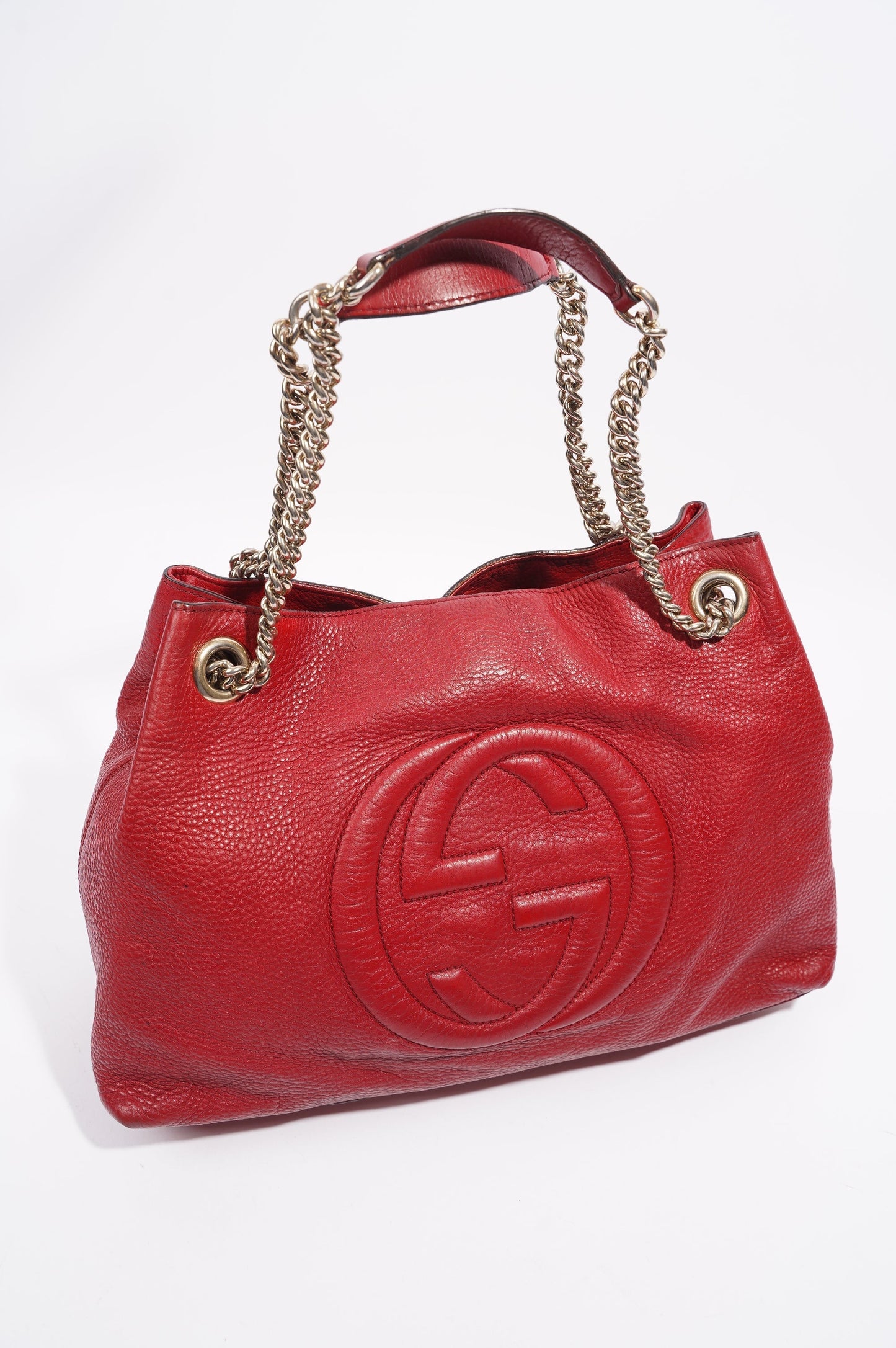 Gucci Womens Soho Tote Red Leather