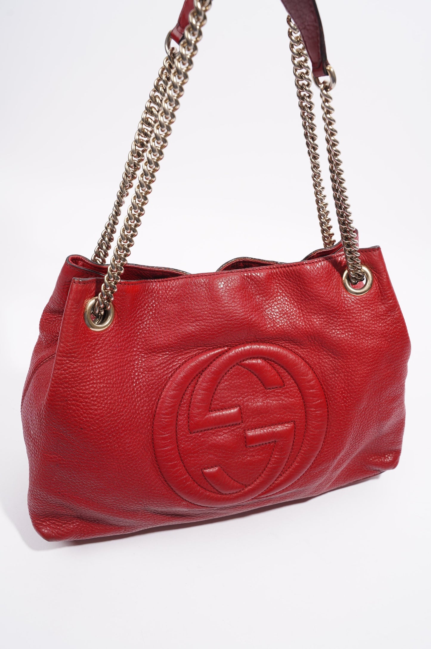 Gucci Womens Soho Tote Red Leather