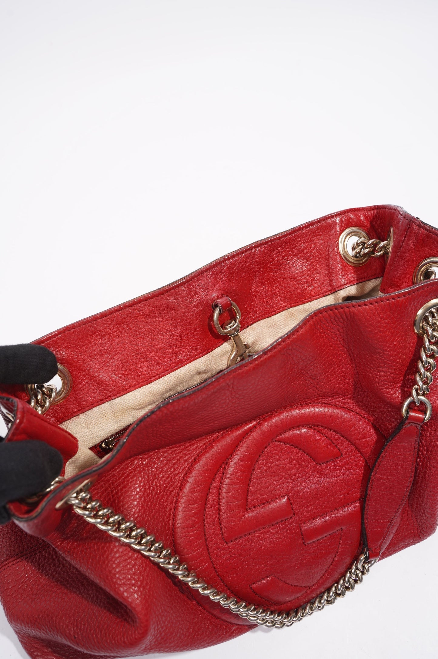 Gucci Womens Soho Tote Red Leather