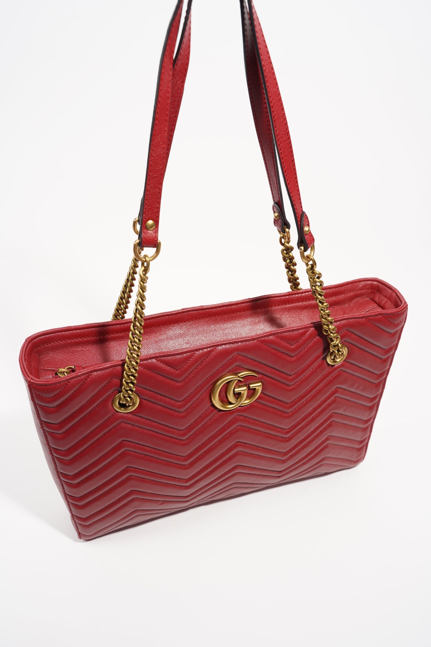 Gucci Womens Marmont Tote Red Medium