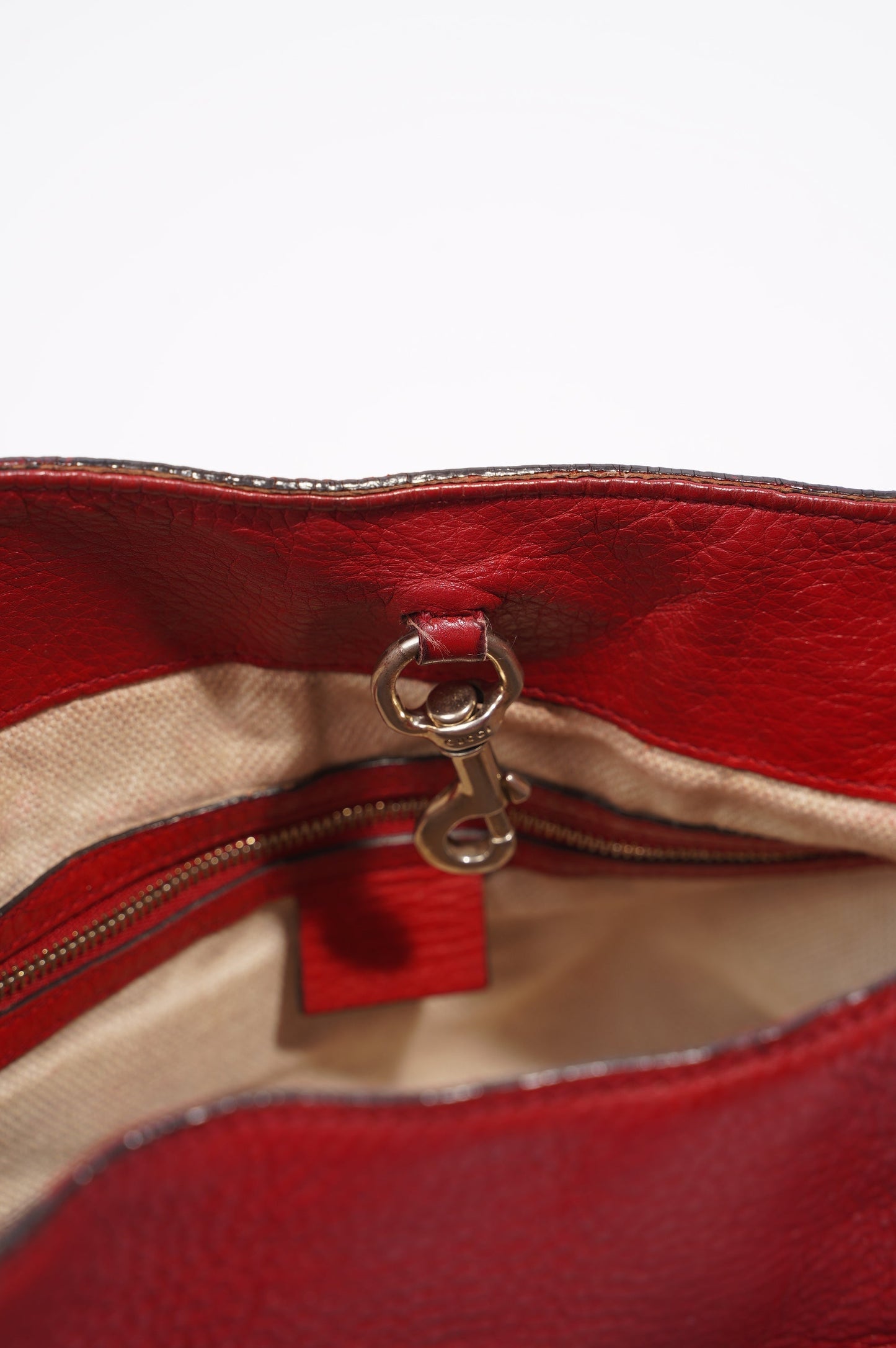 Gucci Womens Soho Tote Red Leather