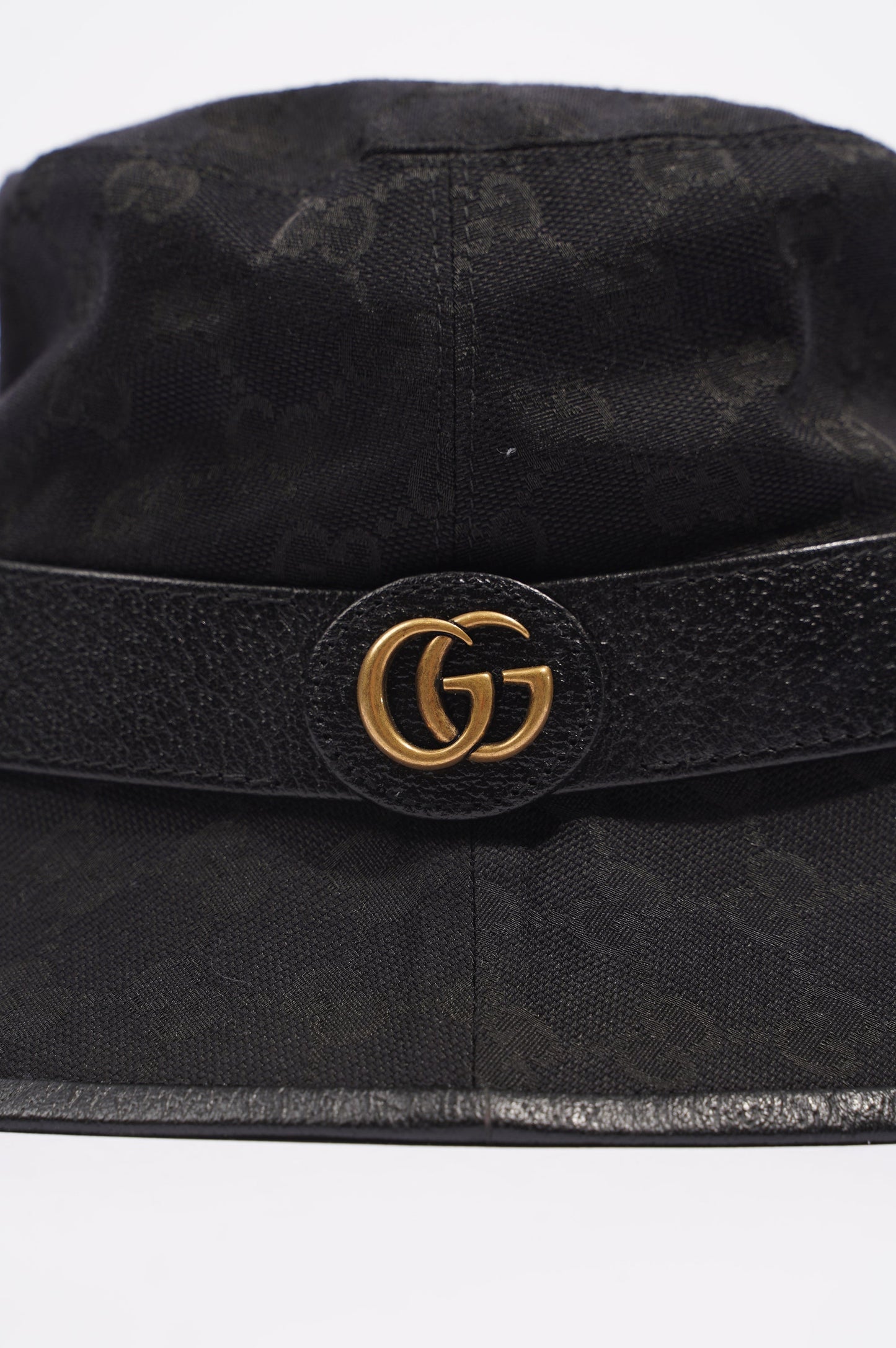 Gucci Womens GG Canvas Bucket Hat Black M