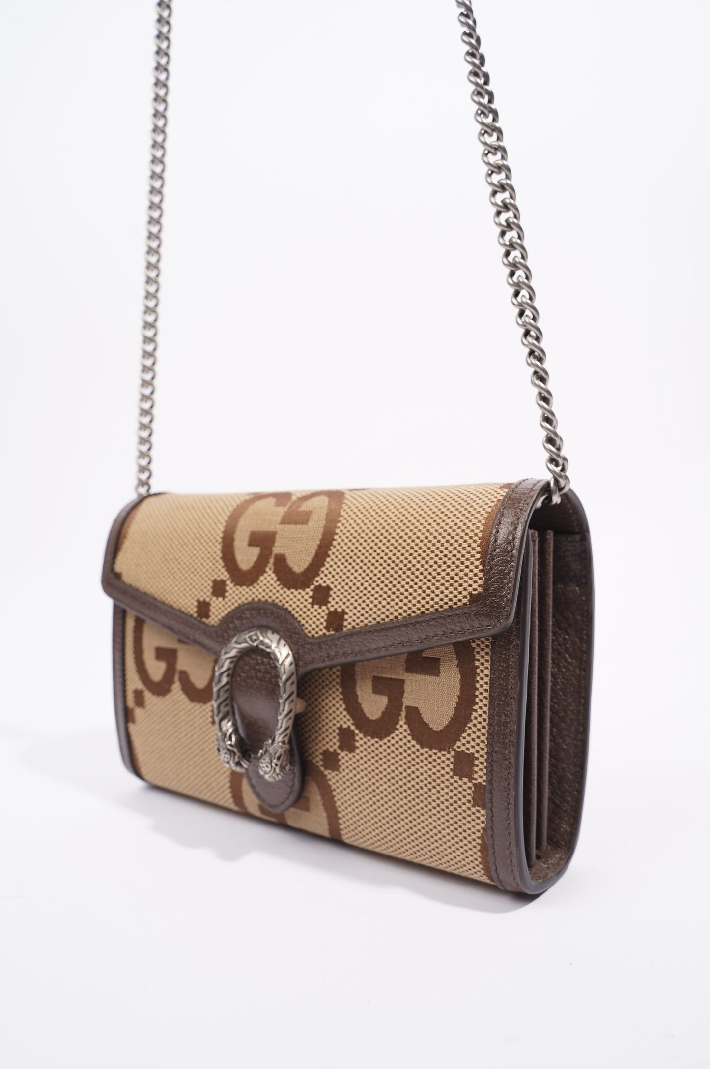 Gucci Womens Dionysus Chain Wallet Beige / Brown