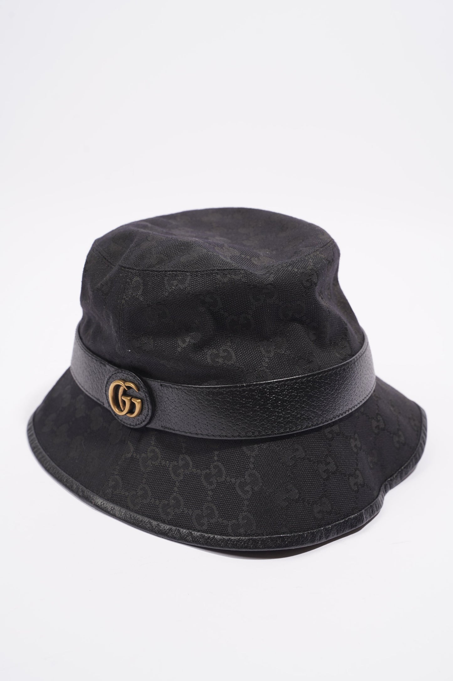 Gucci Womens GG Canvas Bucket Hat Black M