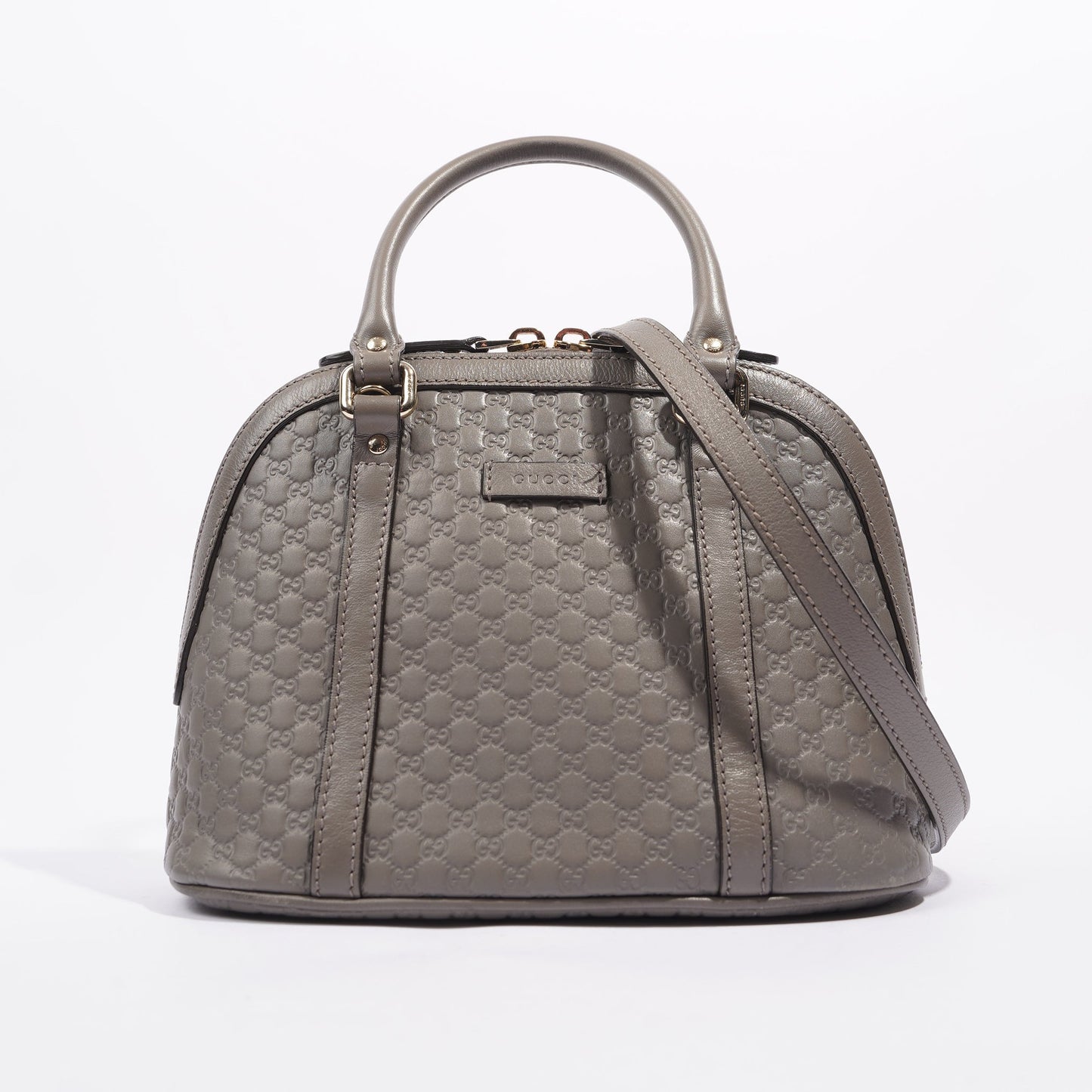 Gucci Womens Dome Bag Grey Guccissima Small