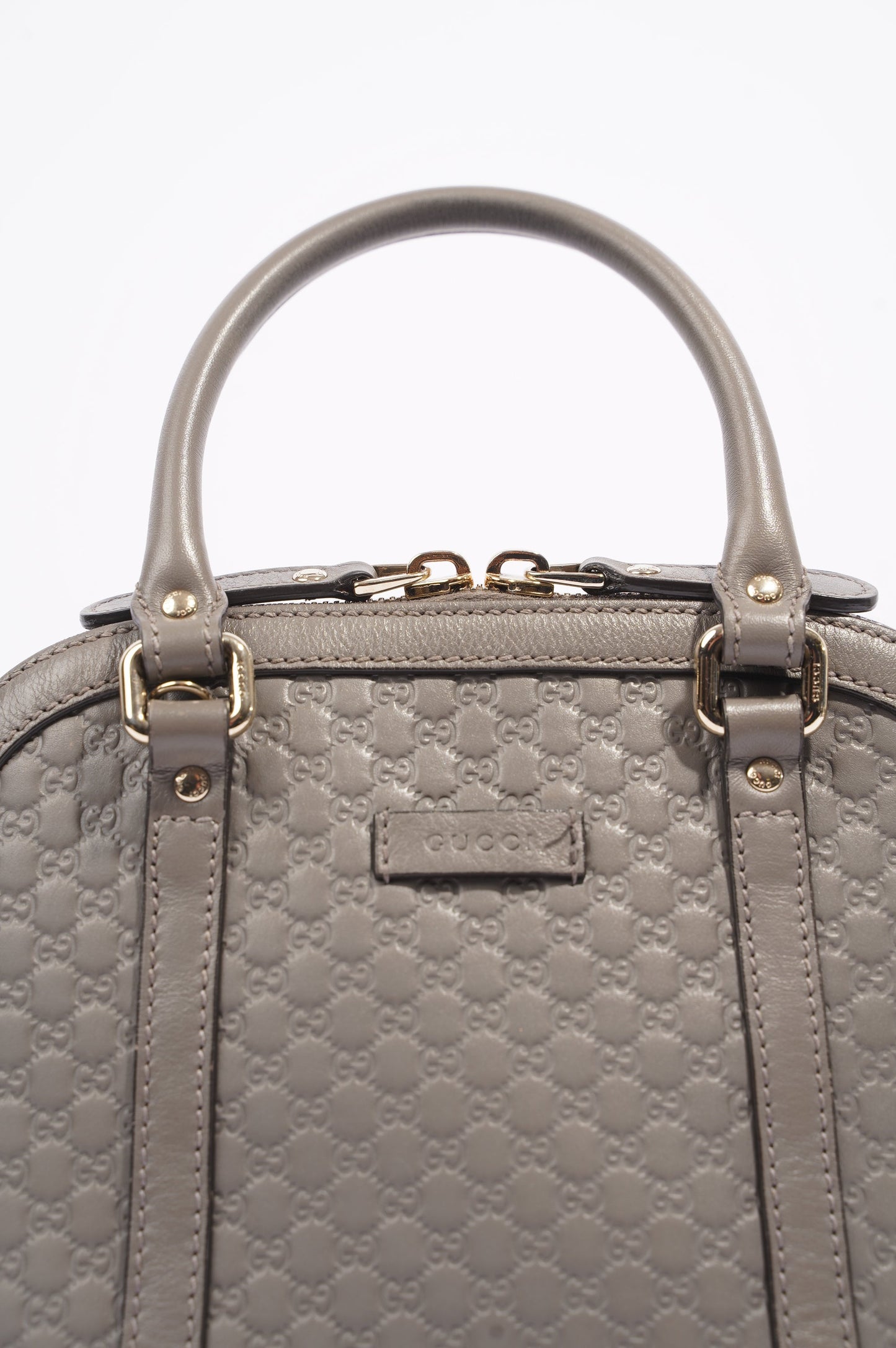 Gucci Womens Dome Bag Grey Guccissima Small