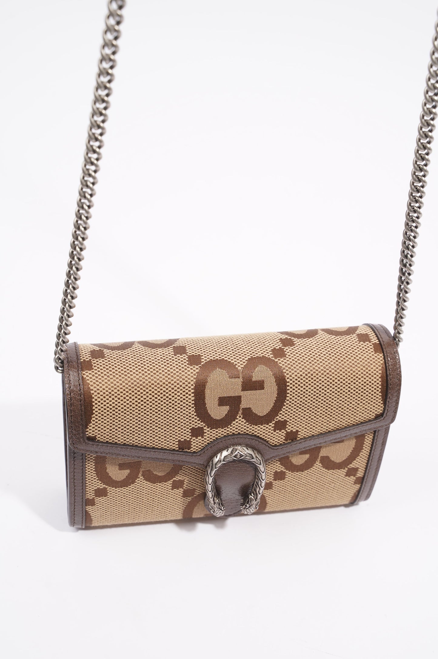 Gucci Womens Dionysus Chain Wallet Beige / Brown